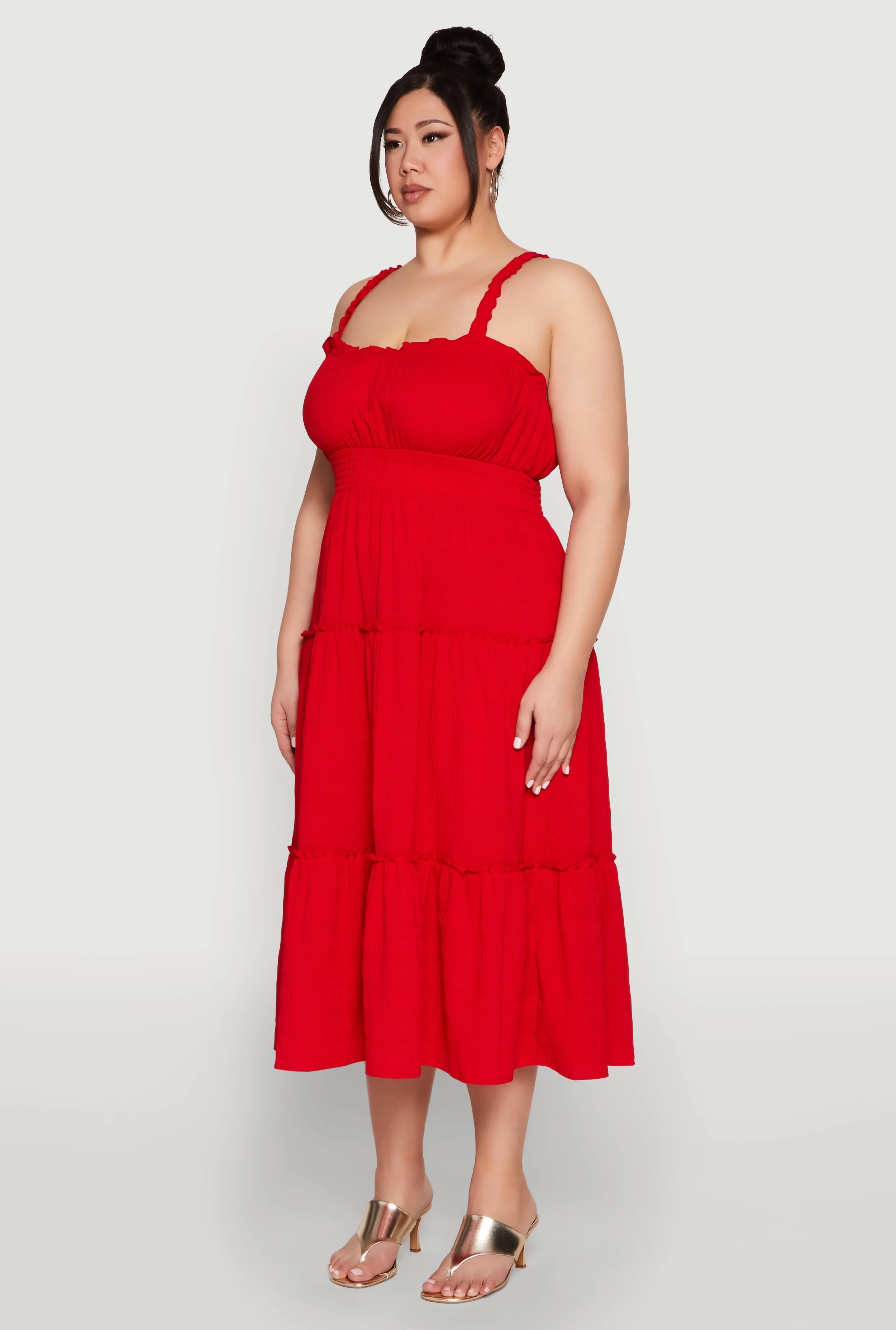 Plus Size Almost Famous Smocked Tiered Dress sold by Rainbow product image thumbnail 3