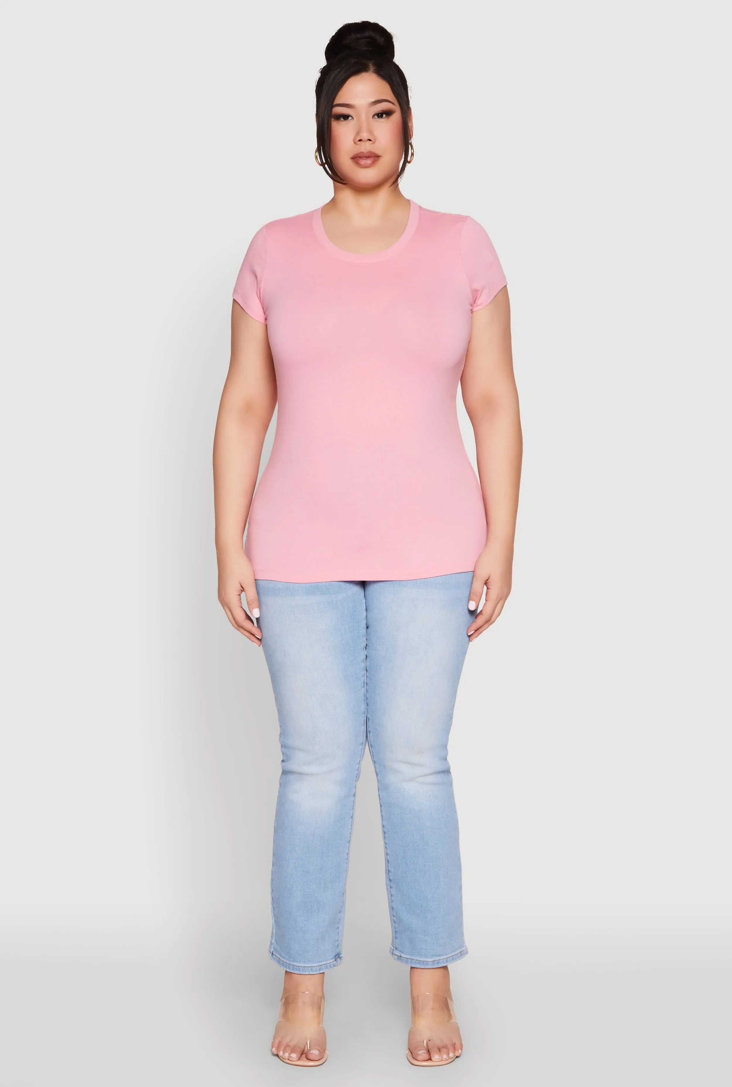 Plus Size Basic Crew Neck Tee sold by Rainbow product image thumbnail 3
