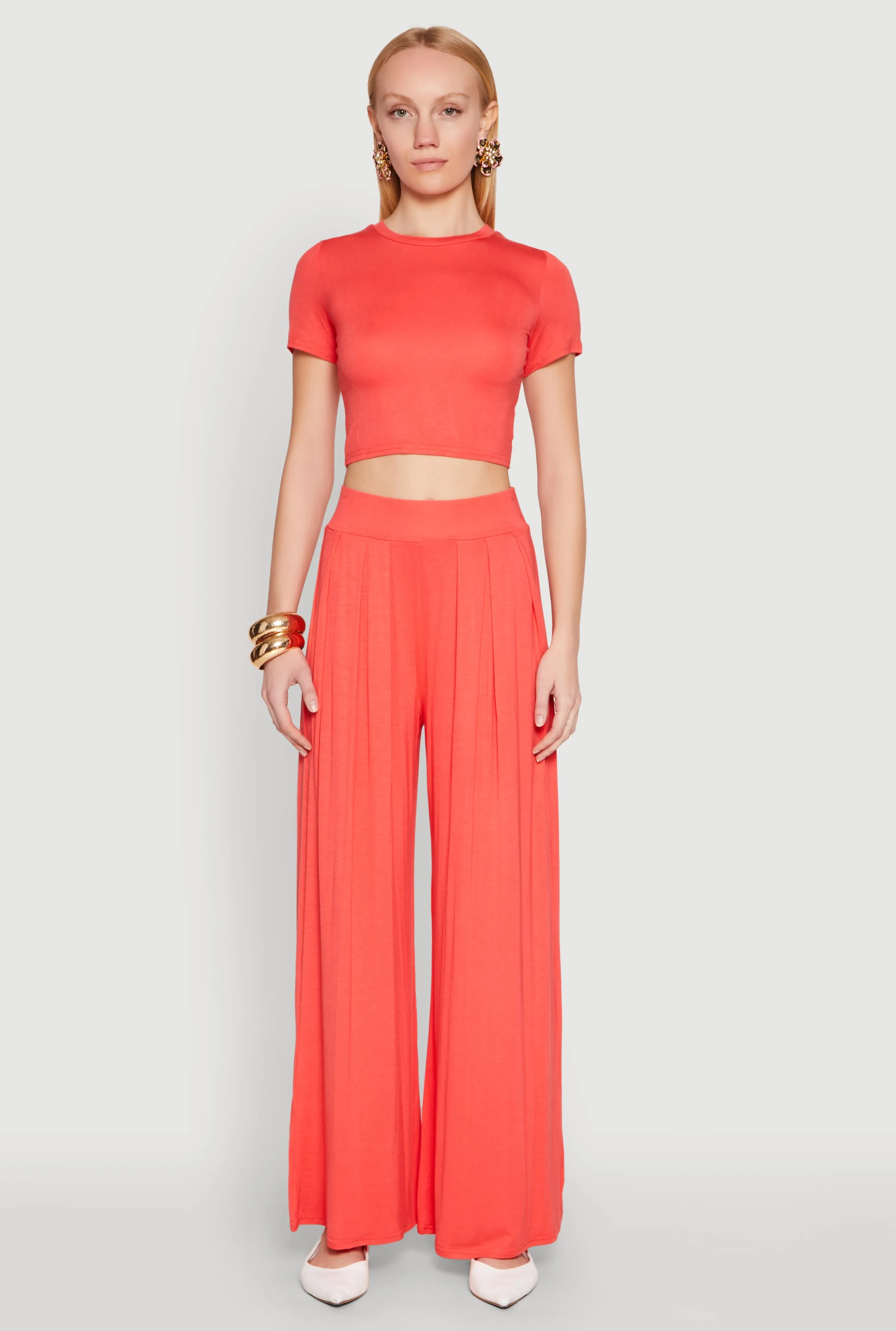 High Waisted Pleated Wide Leg Pants sold by Rainbow