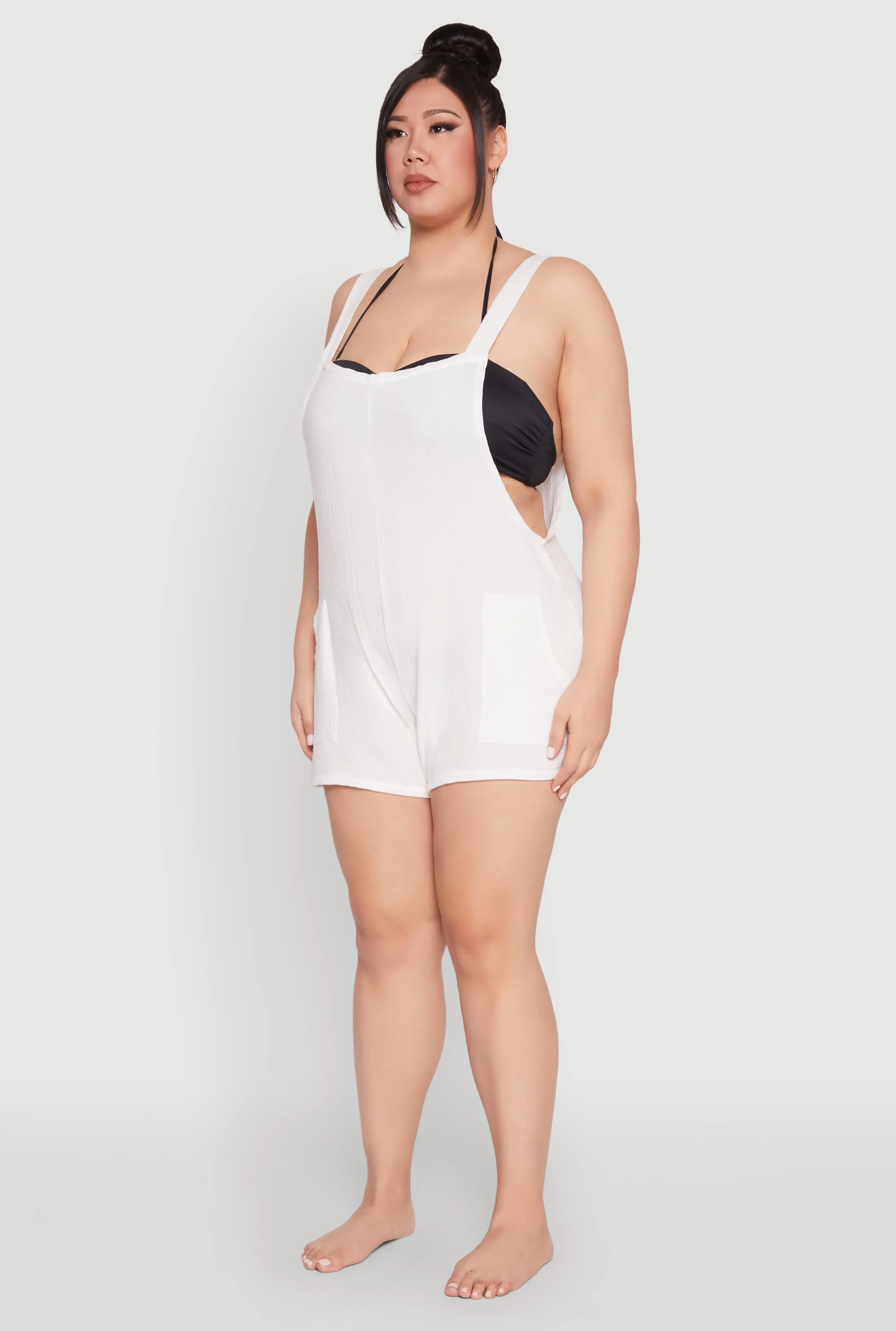 Plus Size Nicole Miller Gauze Knit Romper sold by Rainbow product image thumbnail 3