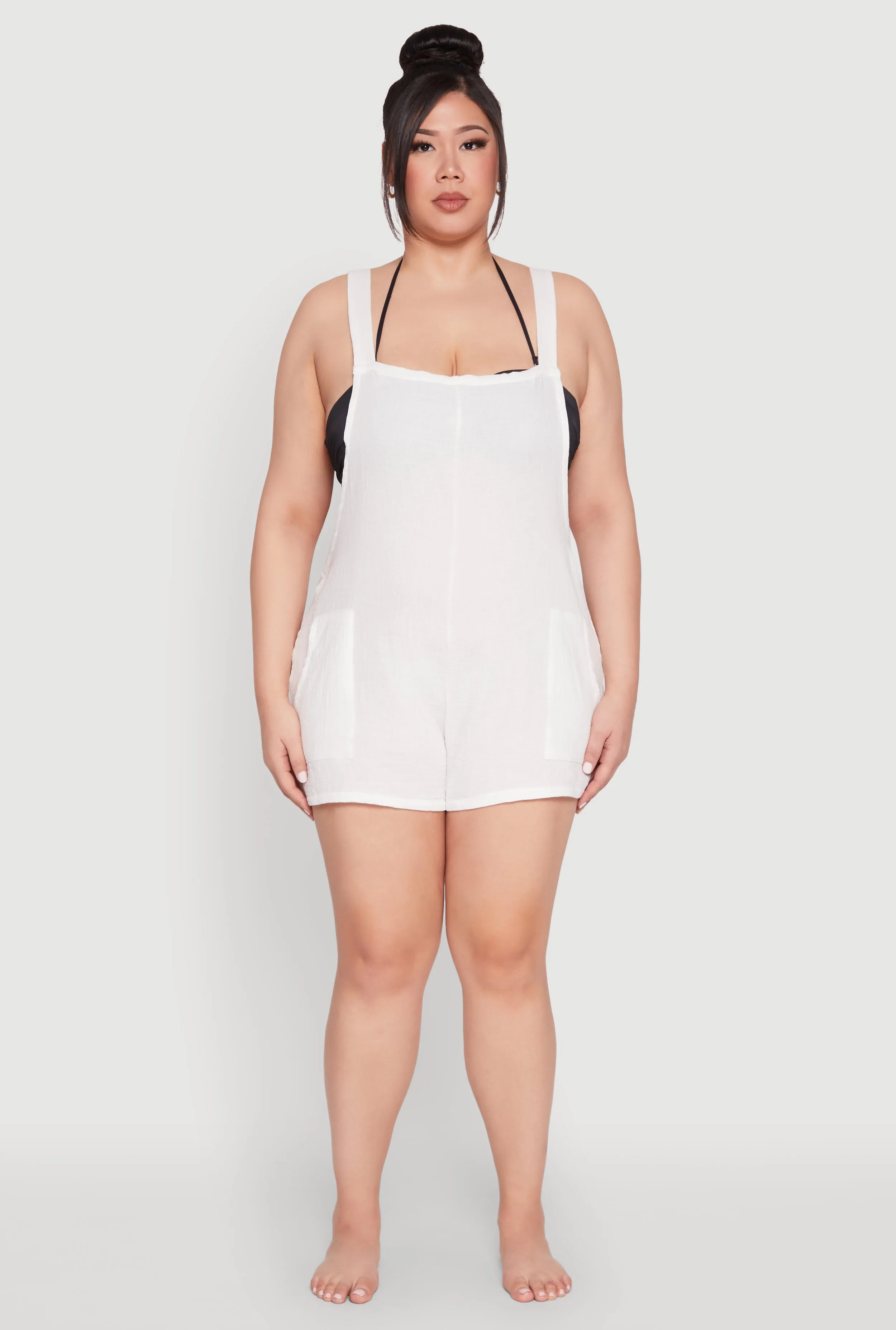 Plus Size Nicole Miller Gauze Knit Romper sold by Rainbow product image thumbnail 2