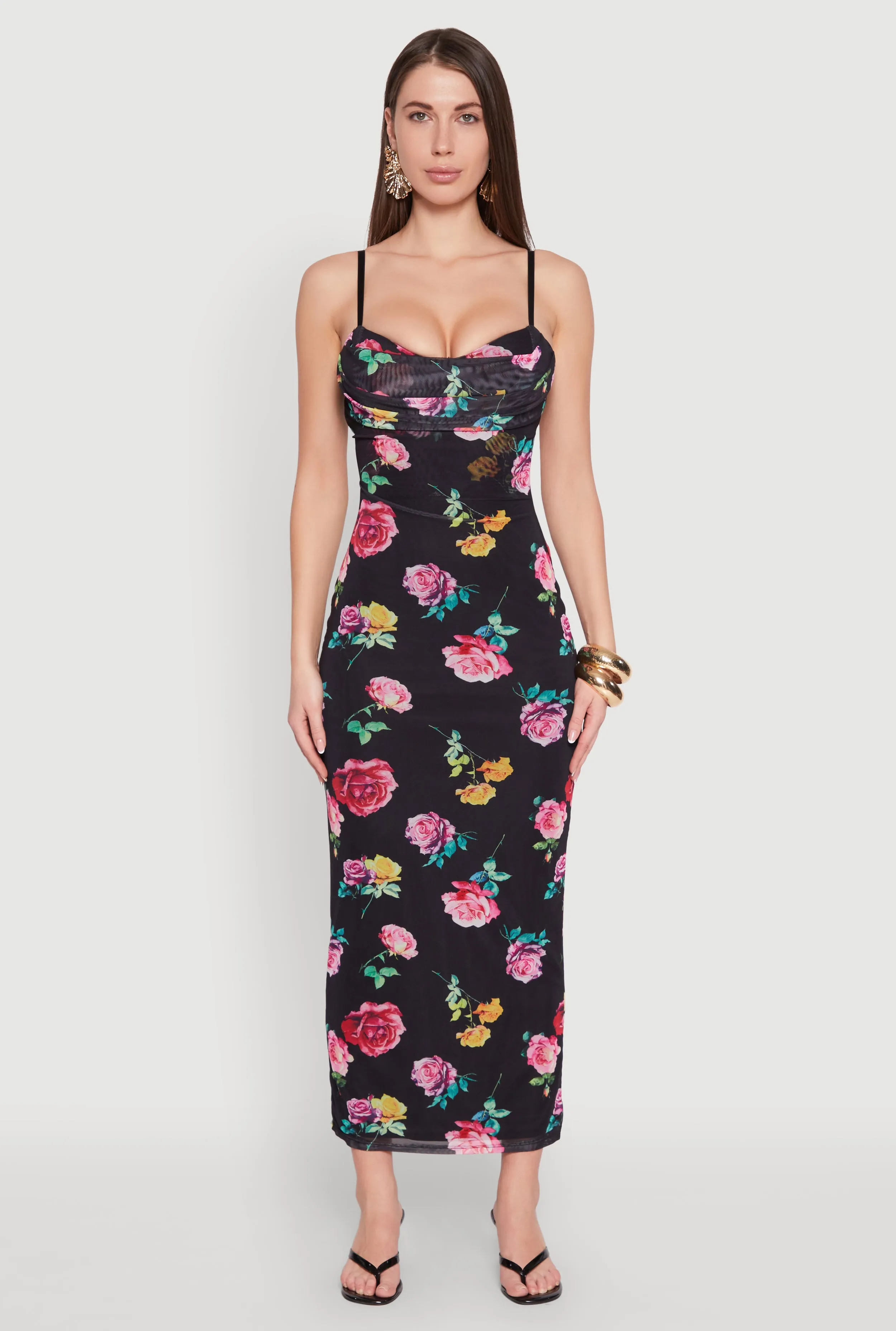 Almost Famous Mesh Cowl Neck Maxi Dress sold by Rainbow product image thumbnail 2