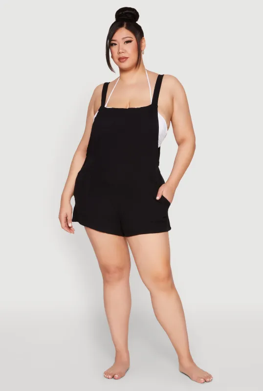Plus Size Nicole Miller Gauze Knit Romper sold by Rainbow