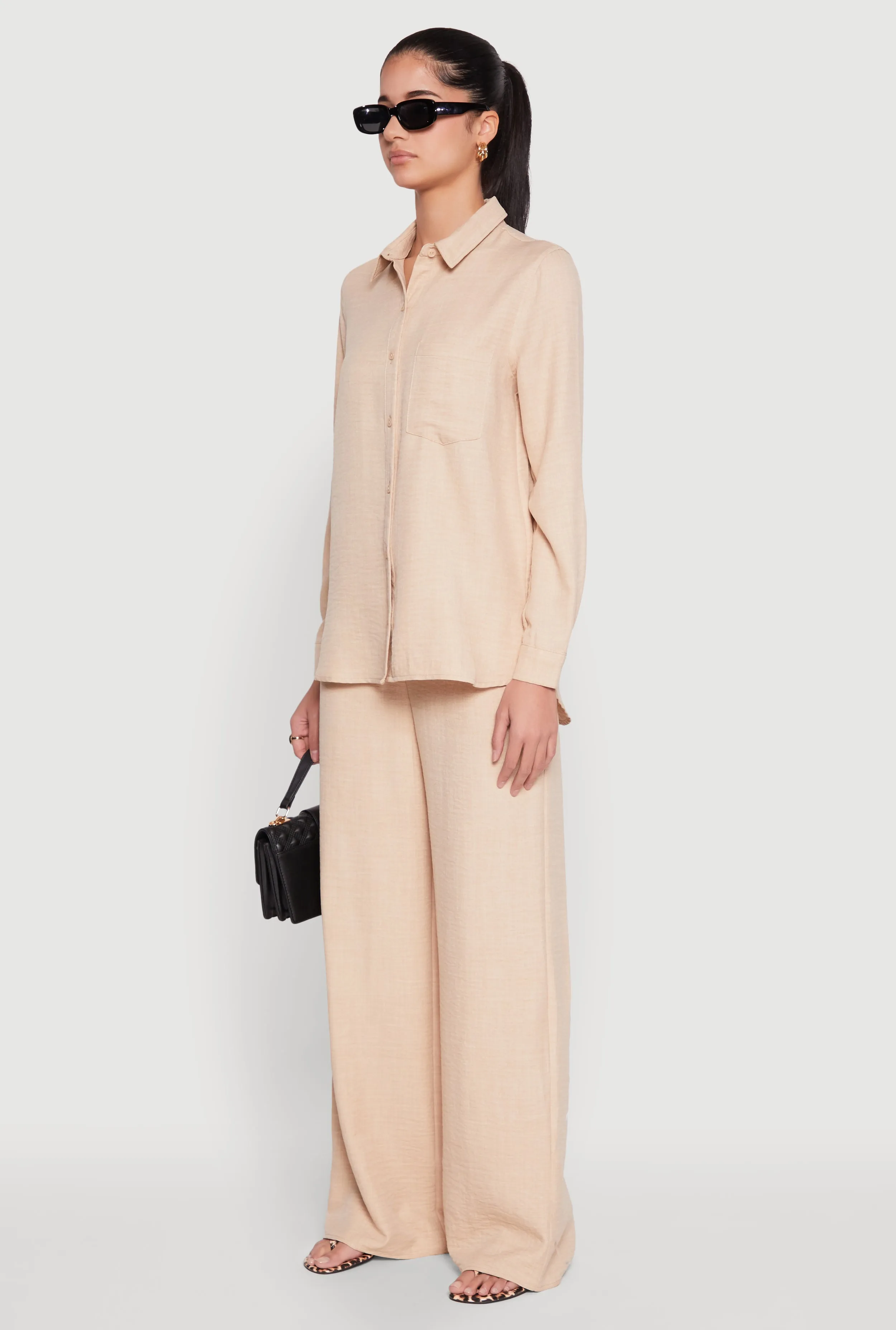 Oversized Linen Button Front Shirt sold by Rainbow product image thumbnail 5