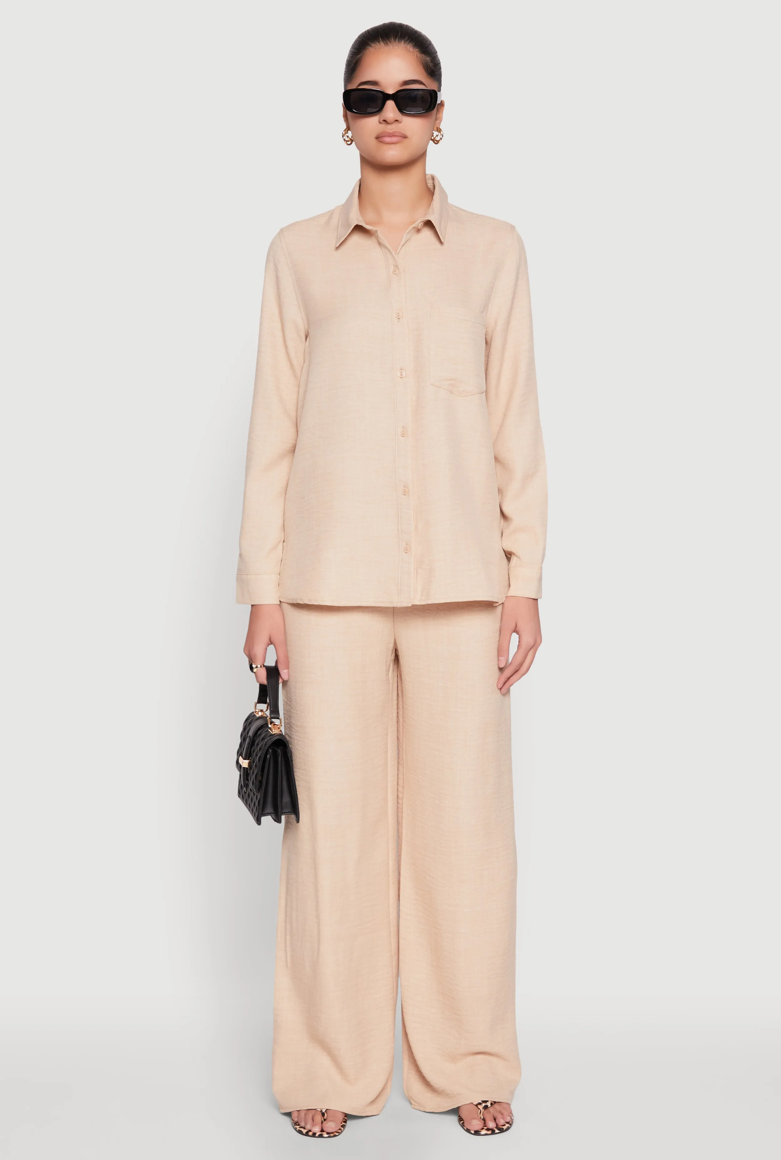 Oversized Linen Button Front Shirt sold by Rainbow product image thumbnail 3