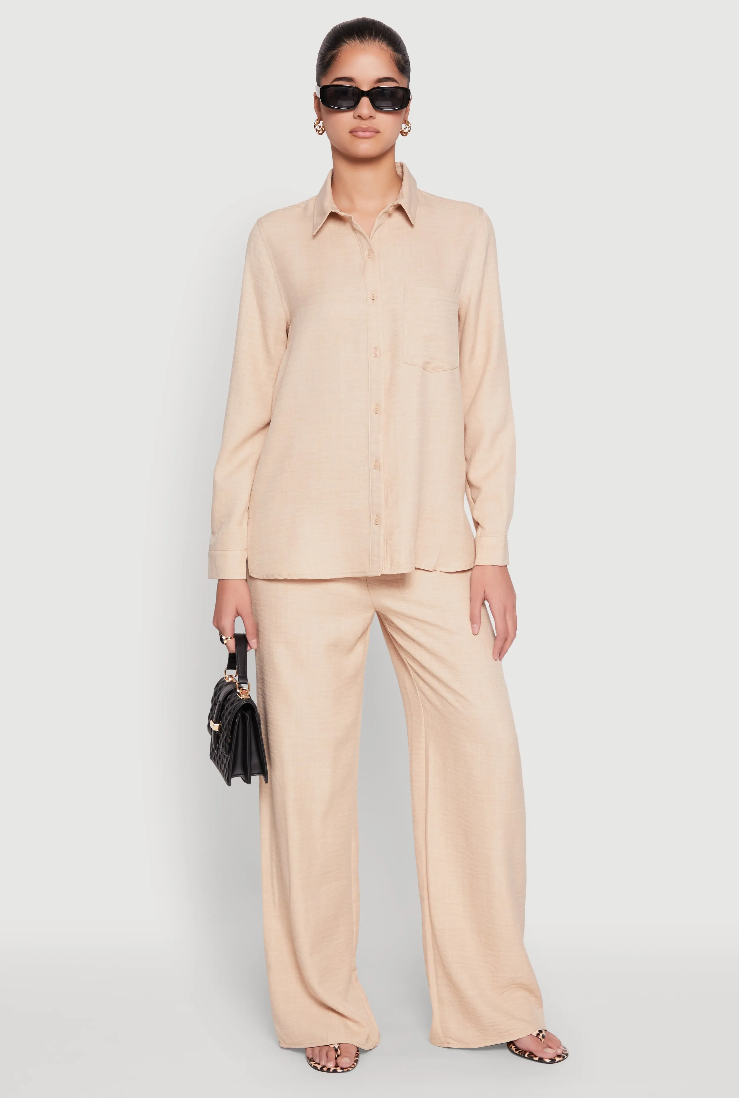 Oversized Linen Button Front Shirt sold by Rainbow product image thumbnail 2