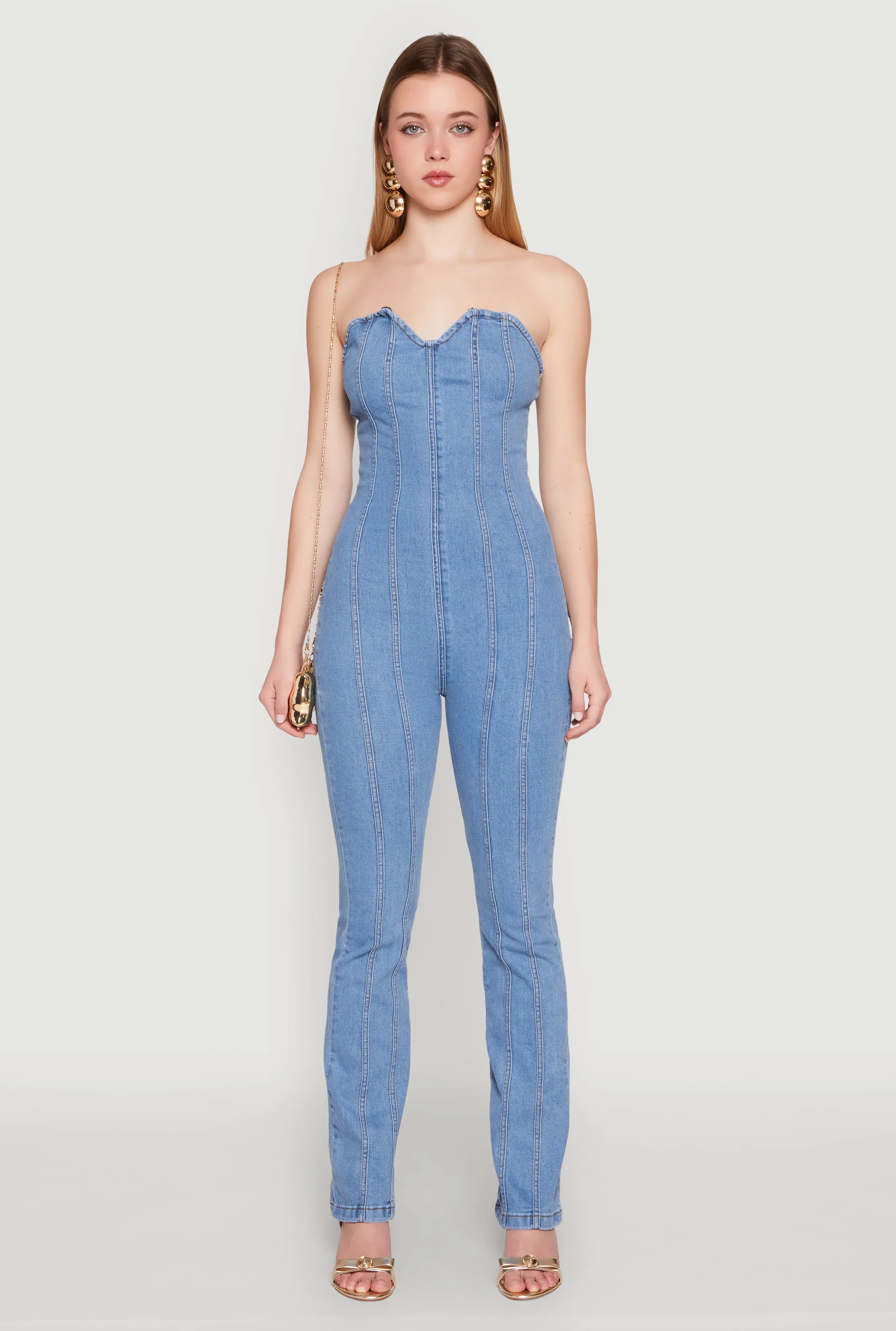 Denim Pintuck Jumpsuit sold by Rainbow product image thumbnail 2
