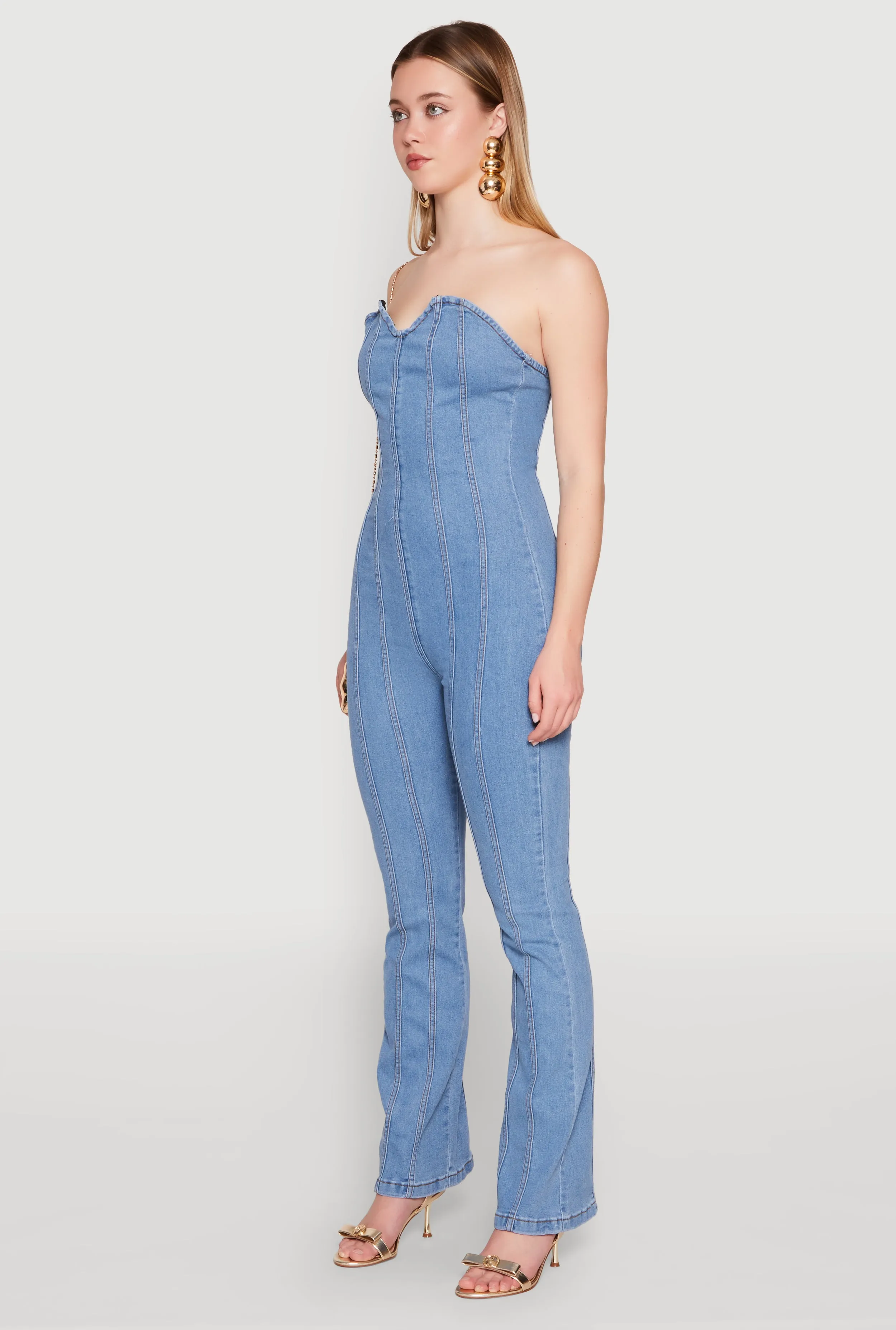 Denim Pintuck Jumpsuit sold by Rainbow product image thumbnail 3