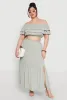 Plus Size Almost Famous Slit Front Tiered Skirt sold by Rainbow