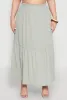 Plus Size Almost Famous Slit Front Tiered Skirt sold by Rainbow