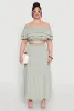 Plus Size Almost Famous Slit Front Tiered Skirt sold by Rainbow