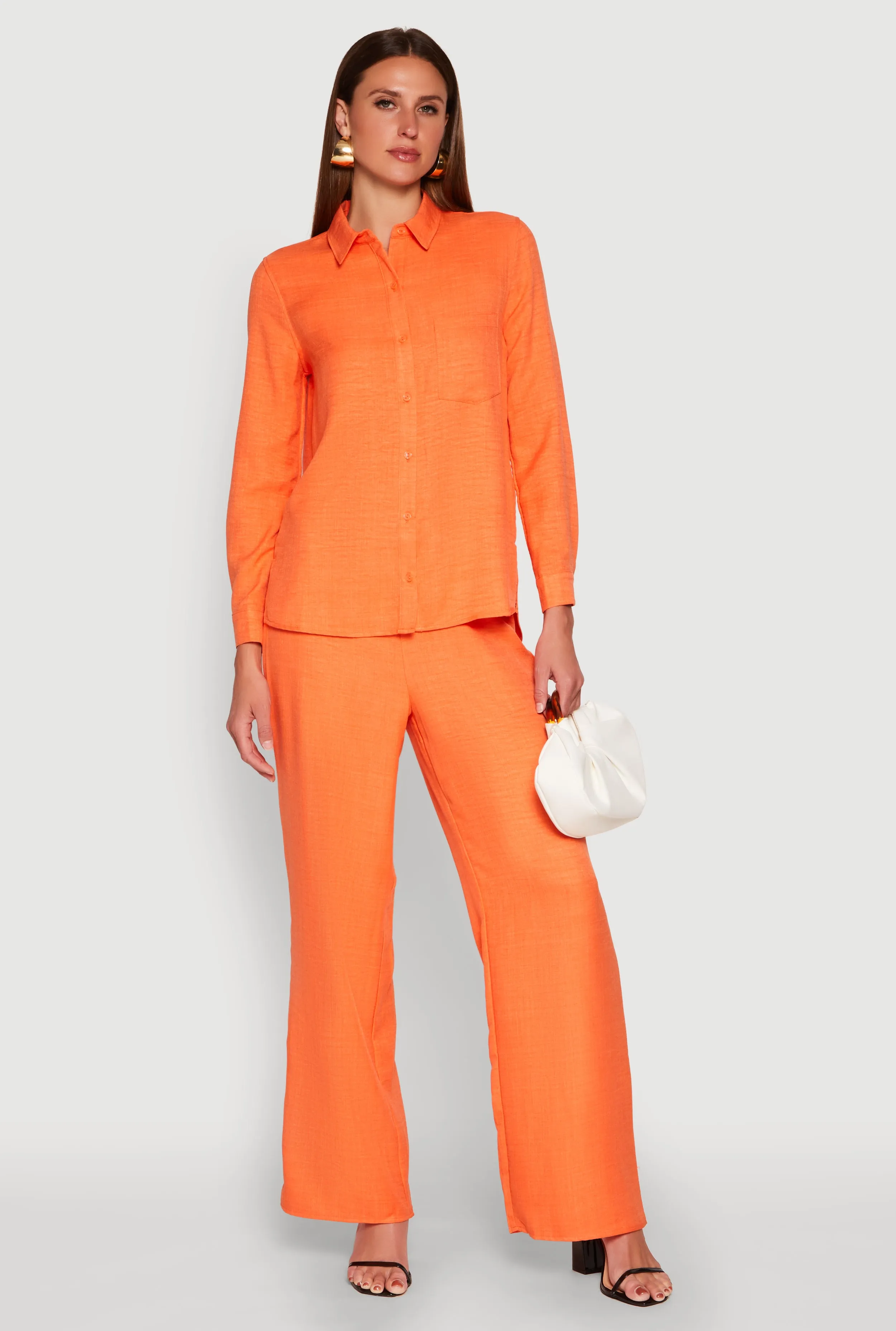 Oversized Linen Button Front Shirt sold by Rainbow product image thumbnail 3