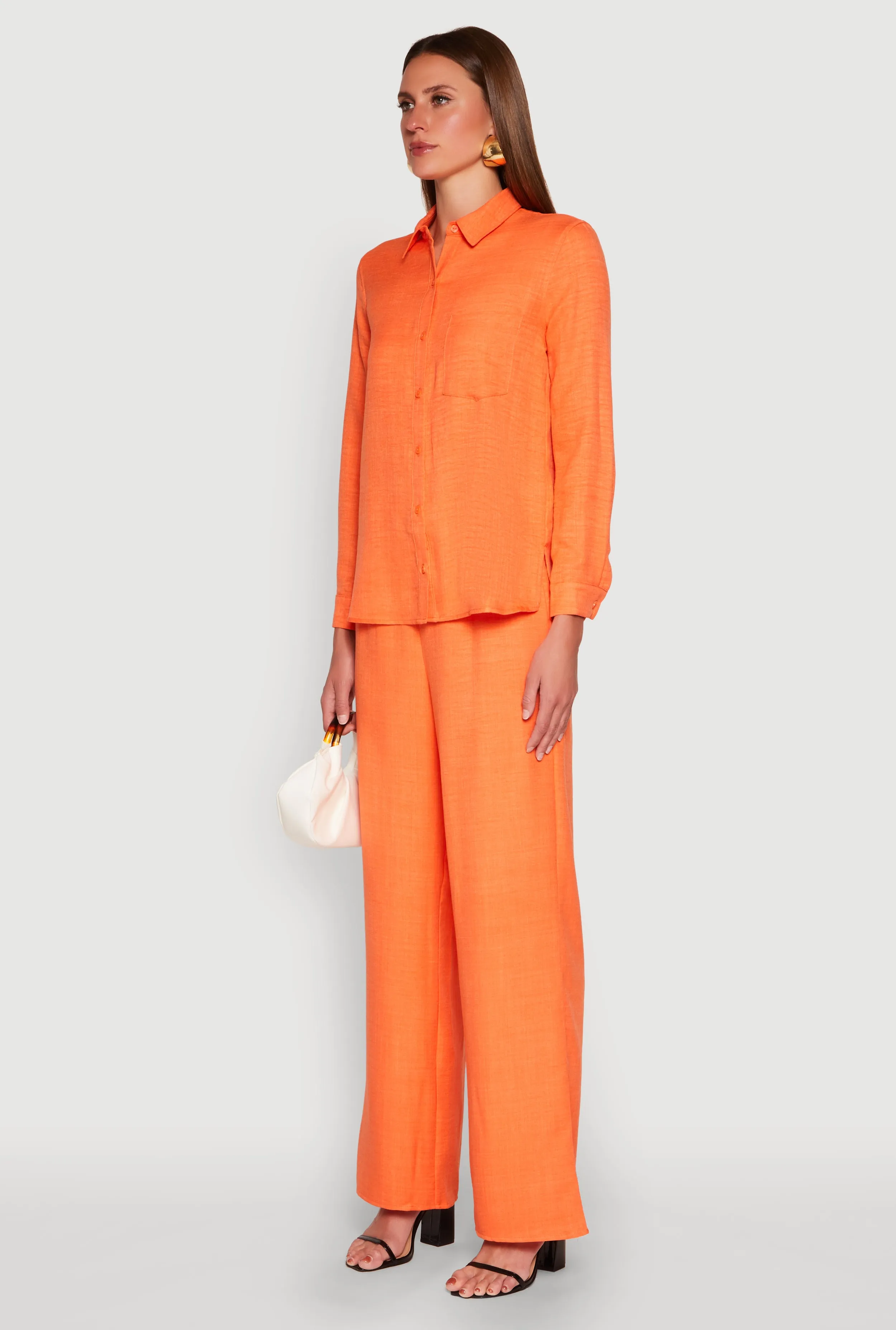 Oversized Linen Button Front Shirt sold by Rainbow product image thumbnail 5