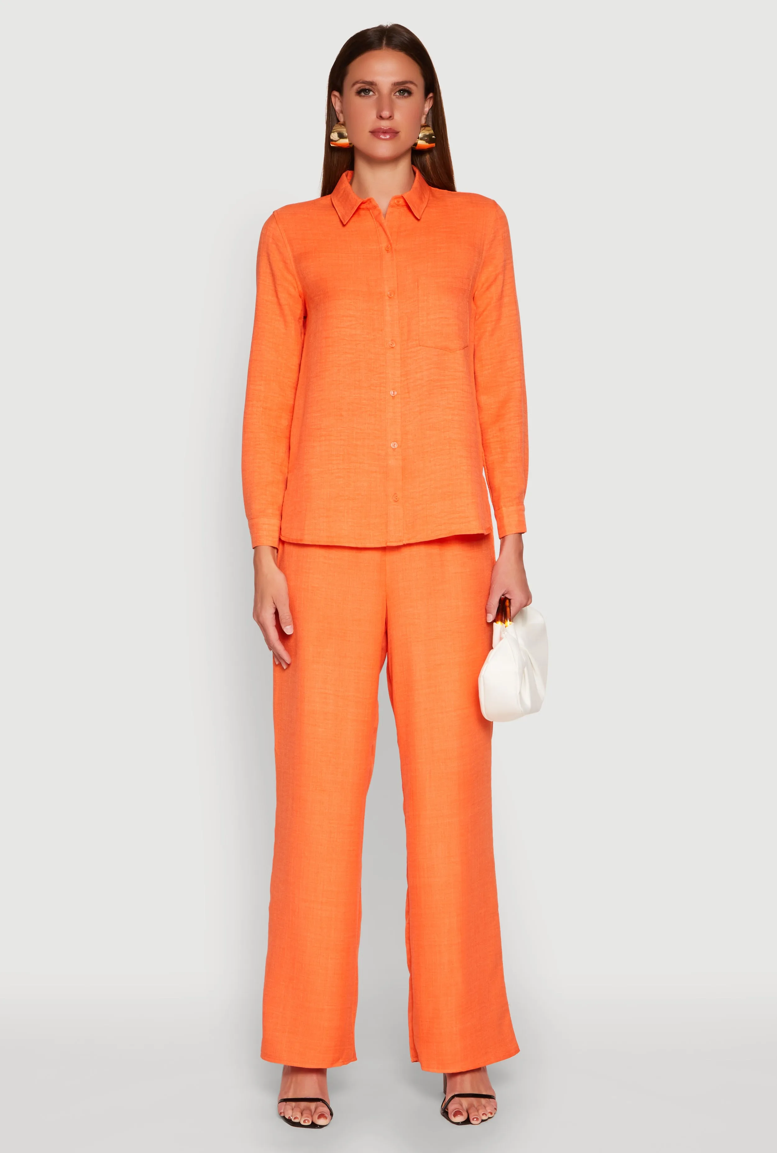 Oversized Linen Button Front Shirt sold by Rainbow product image thumbnail 2