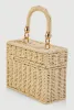Straw Convertible Top Handle Box Bag sold by Rainbow