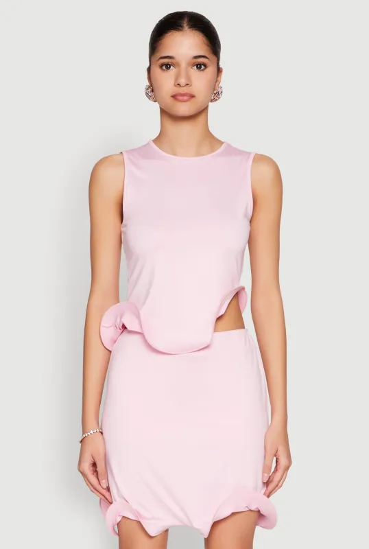 Wave Structured Sleeveless Crop Top sold by Rainbow