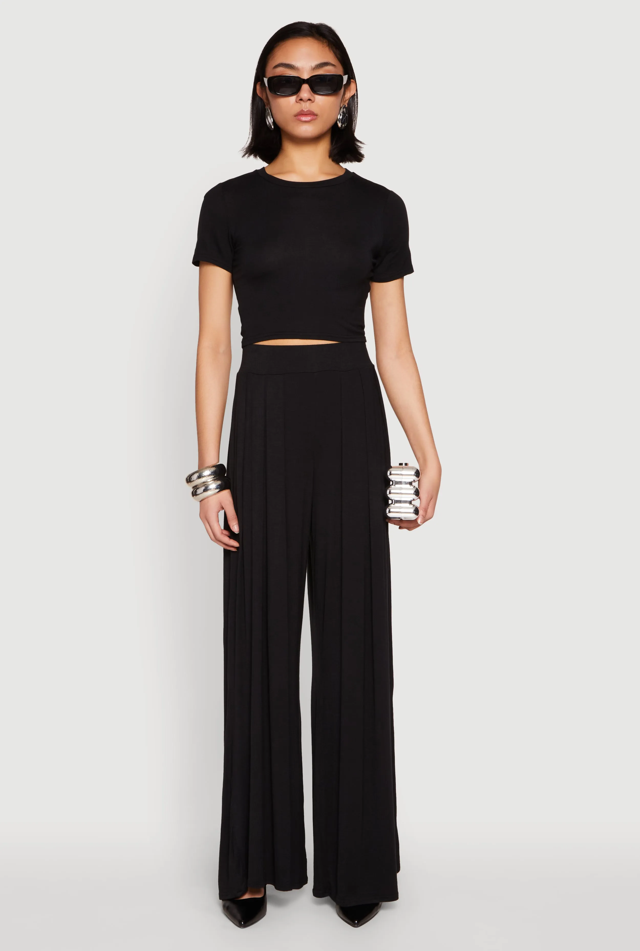 High Waisted Pleated Wide Leg Pants sold by Rainbow
