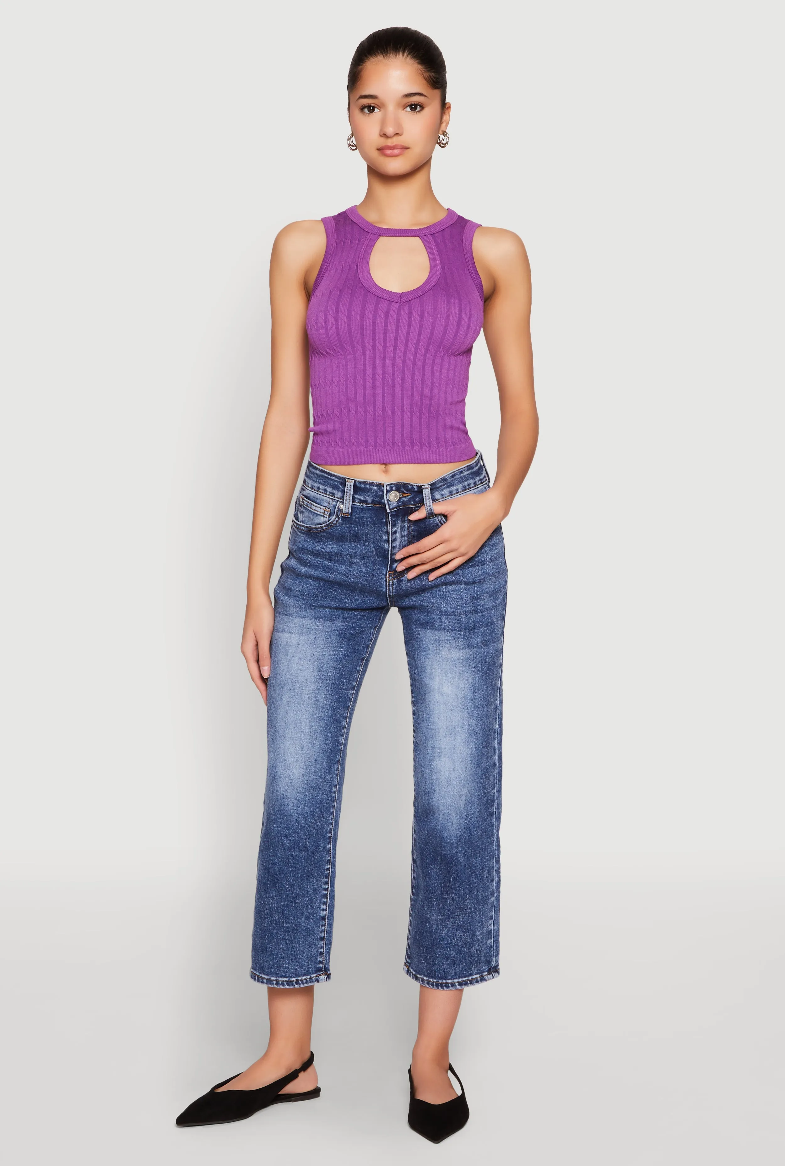 Seamless Cut Out Cropped Tank Top sold by Rainbow