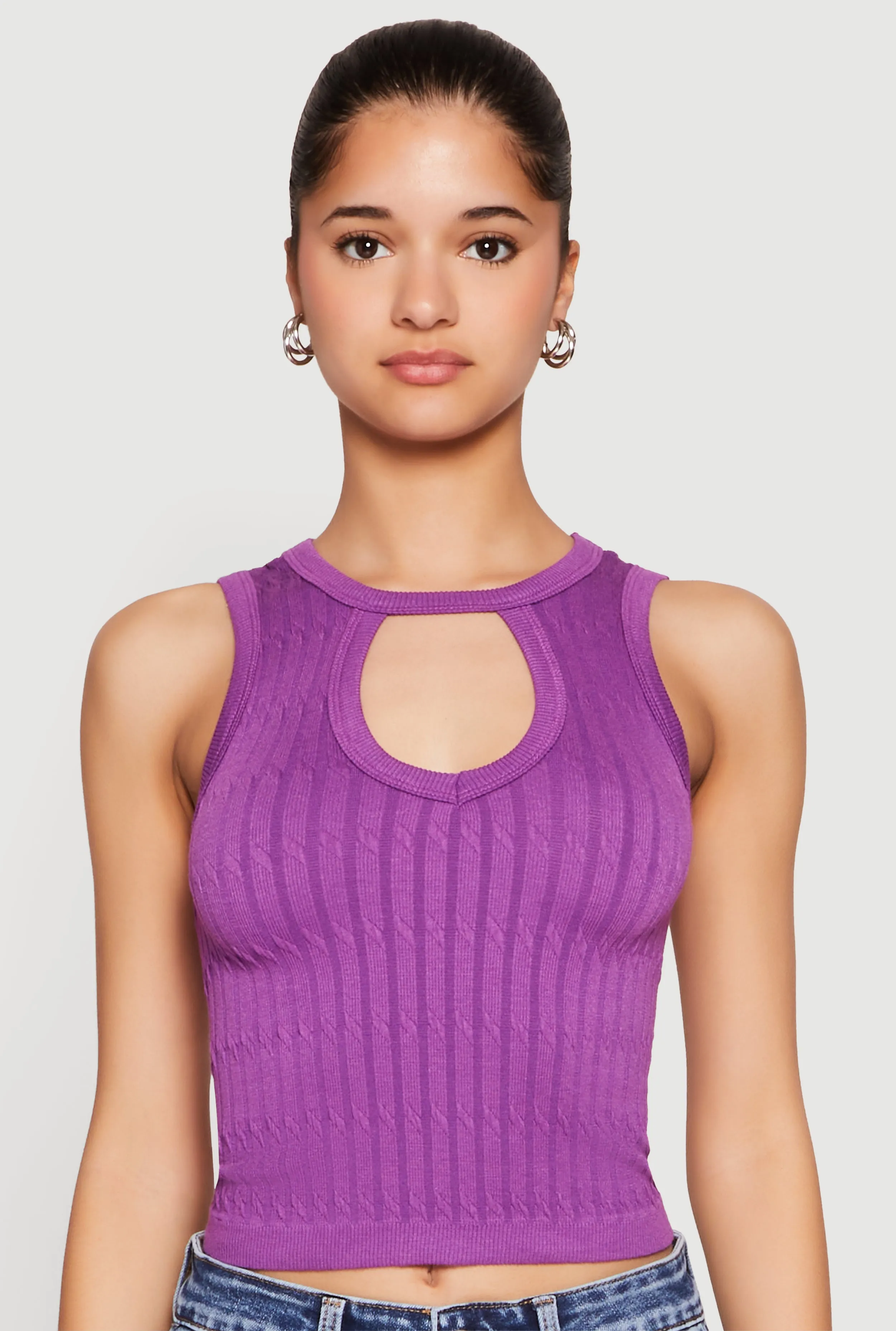 Seamless Cut Out Cropped Tank Top sold by Rainbow product image thumbnail 2