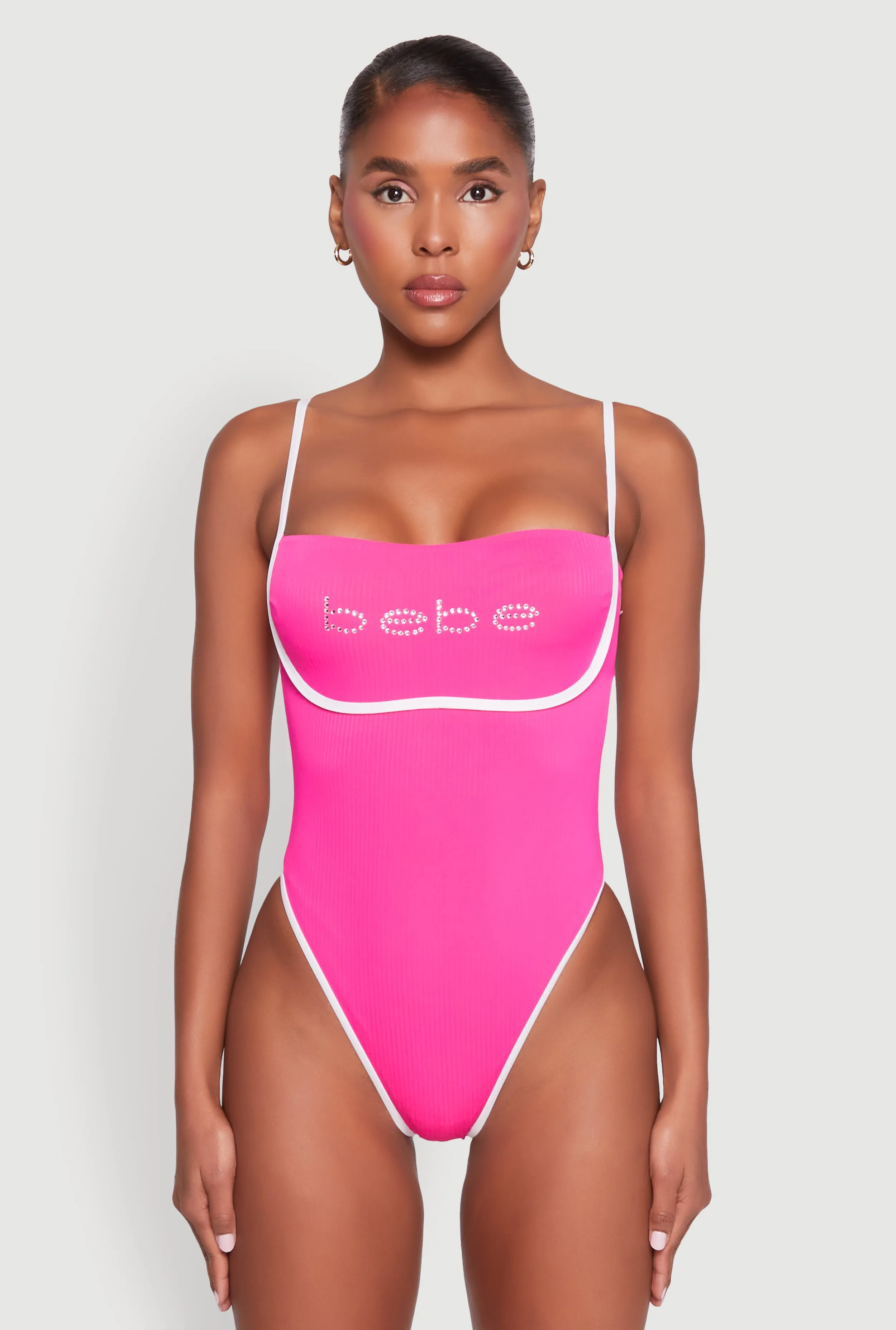 Bebe Rhinestone Tie Back One Piece Swimsuit sold by Rainbow product image thumbnail 2