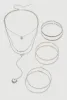 Heart Charm Layered Necklace and Hoop Earring Trio Set sold by Rainbow