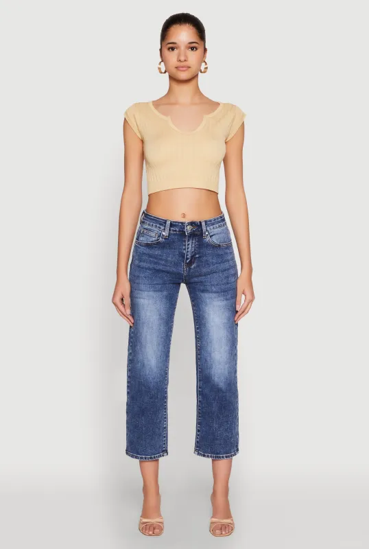 Seamless Notch Neck Crop Top sold by Rainbow