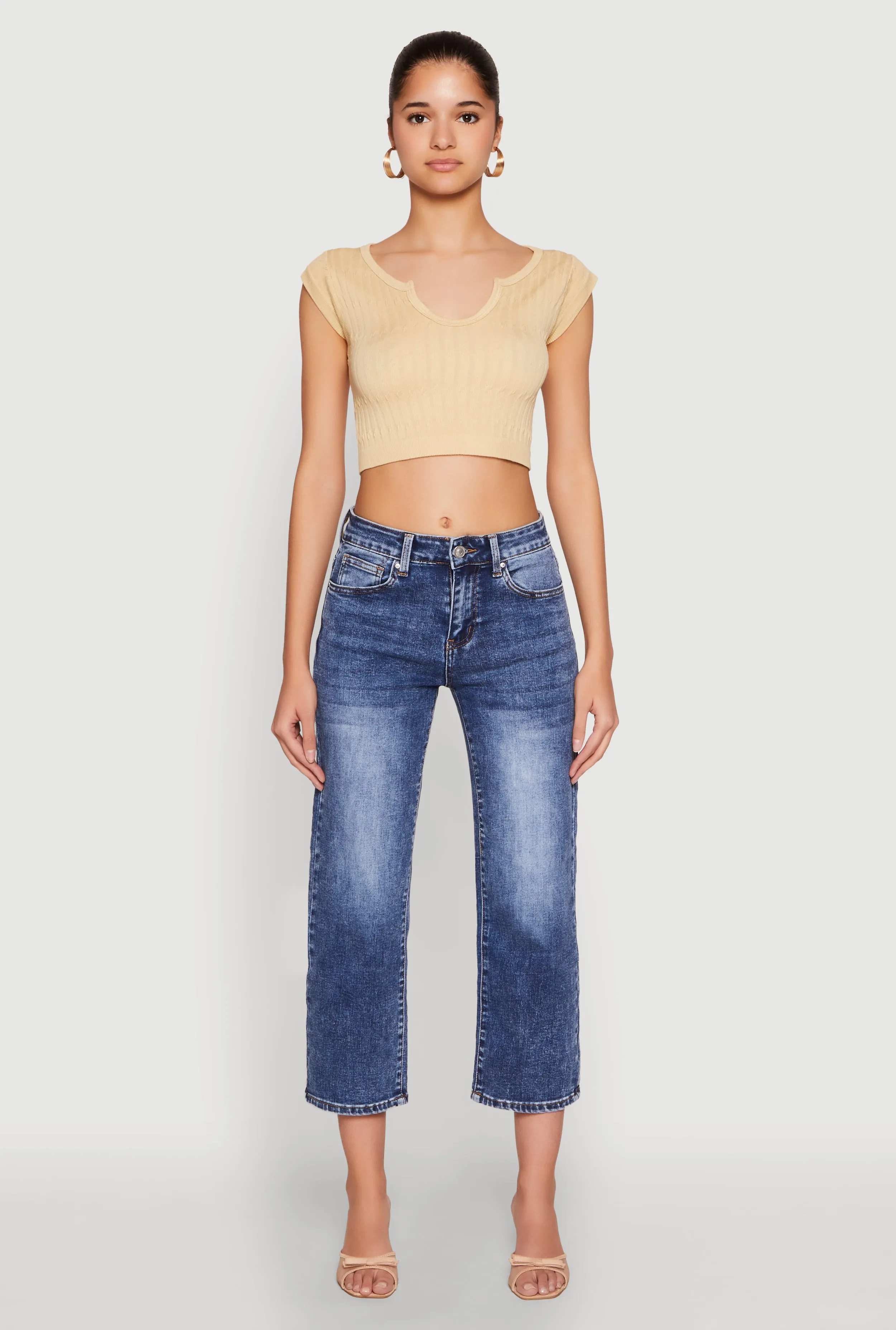 Seamless Notch Neck Crop Top sold by Rainbow