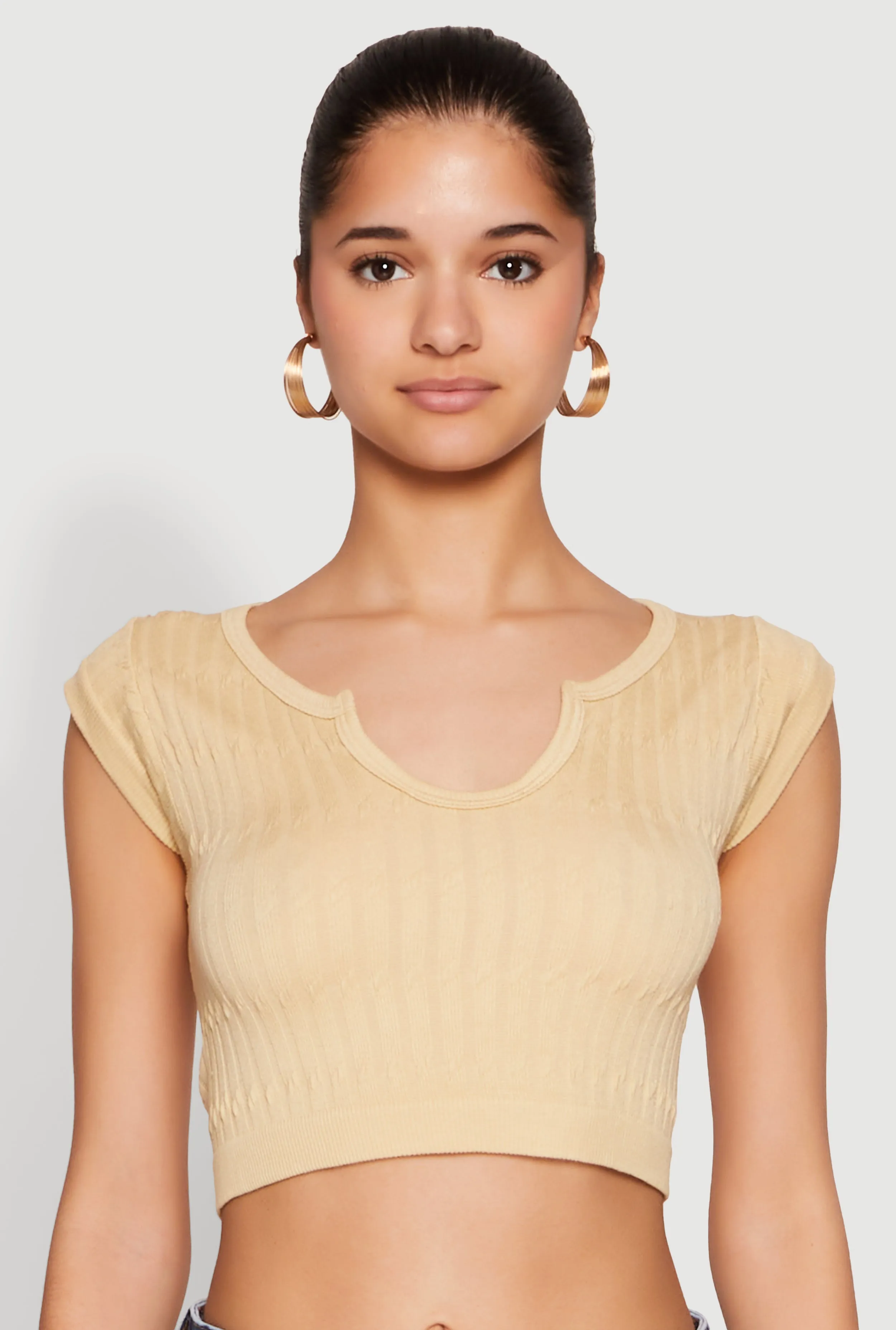 Seamless Notch Neck Crop Top sold by Rainbow product image thumbnail 2
