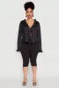 Plus Size Ruffle Trim Tie Front Blouse sold by Rainbow