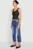 Ribbed Knit Floral Print Tank Top sold by Rainbow