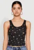 Ribbed Knit Floral Print Tank Top sold by Rainbow