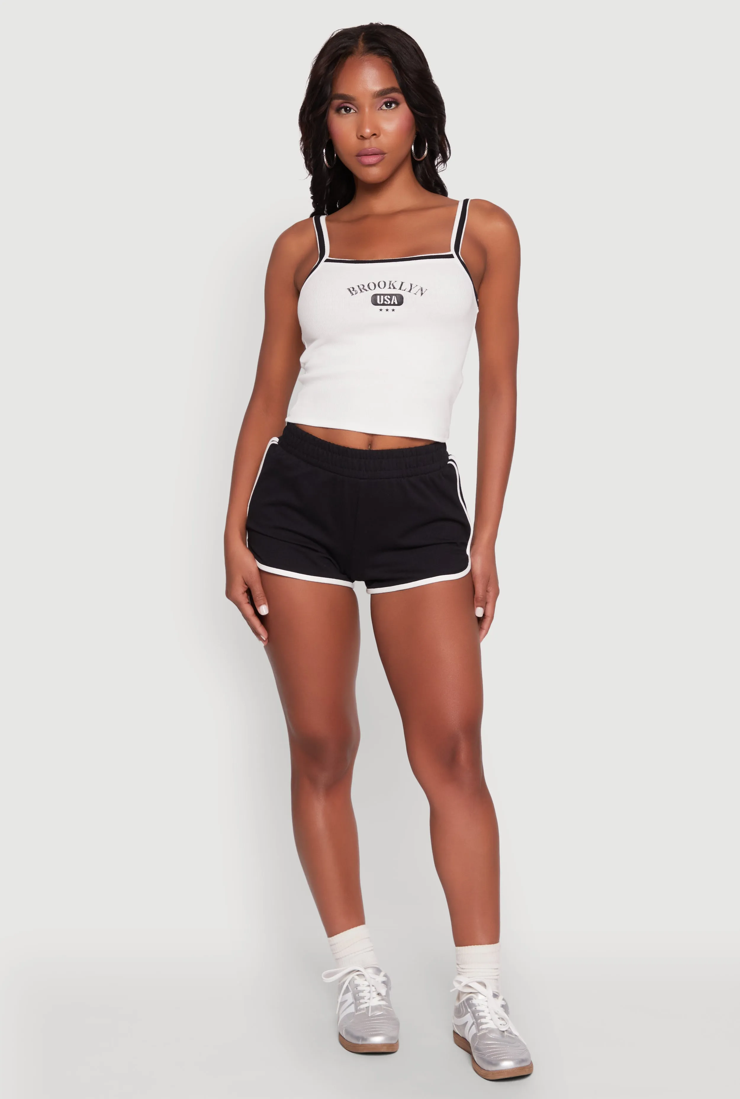 Almost Famous Contrast Trim Graphic Print Crop Cami sold by Rainbow product image thumbnail 2