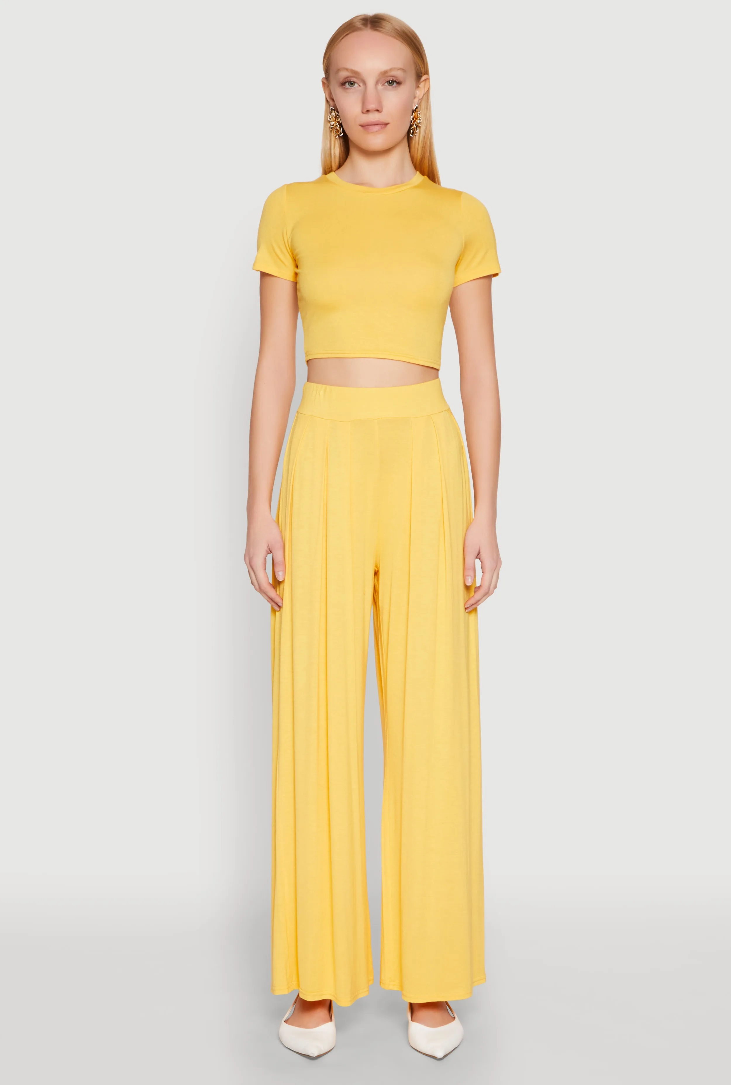 High Waisted Pleated Wide Leg Pants sold by Rainbow