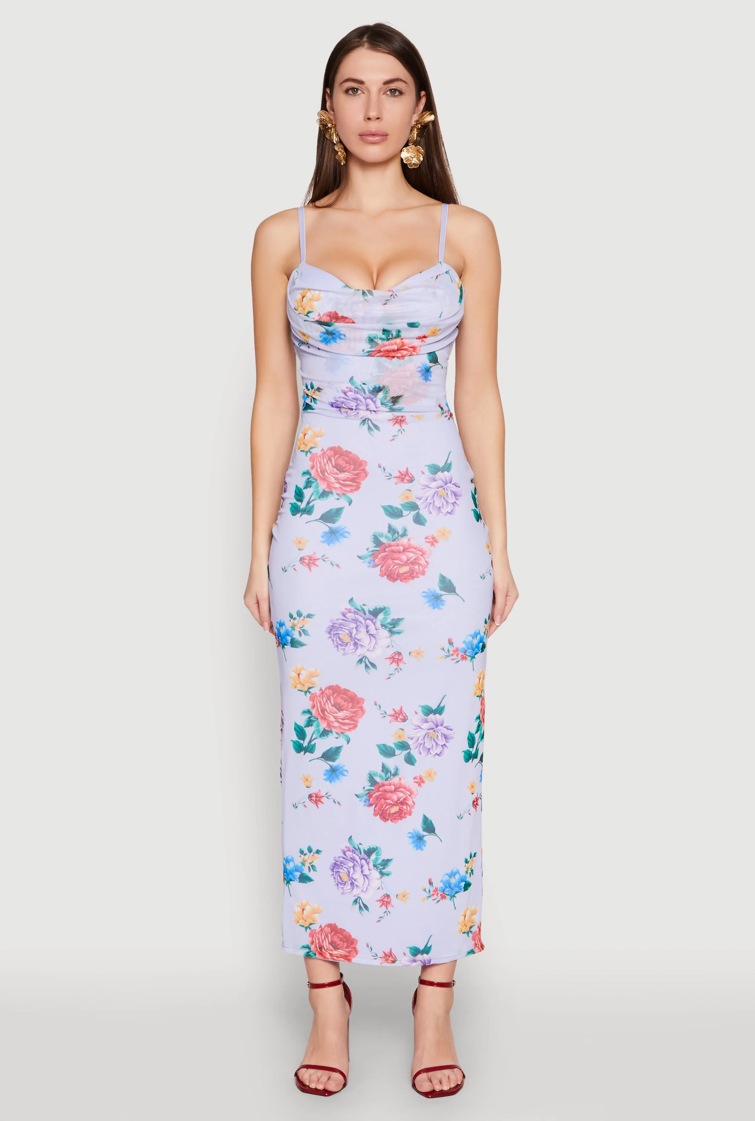 Almost Famous Mesh Cowl Neck Maxi Dress sold by Rainbow product image thumbnail 2