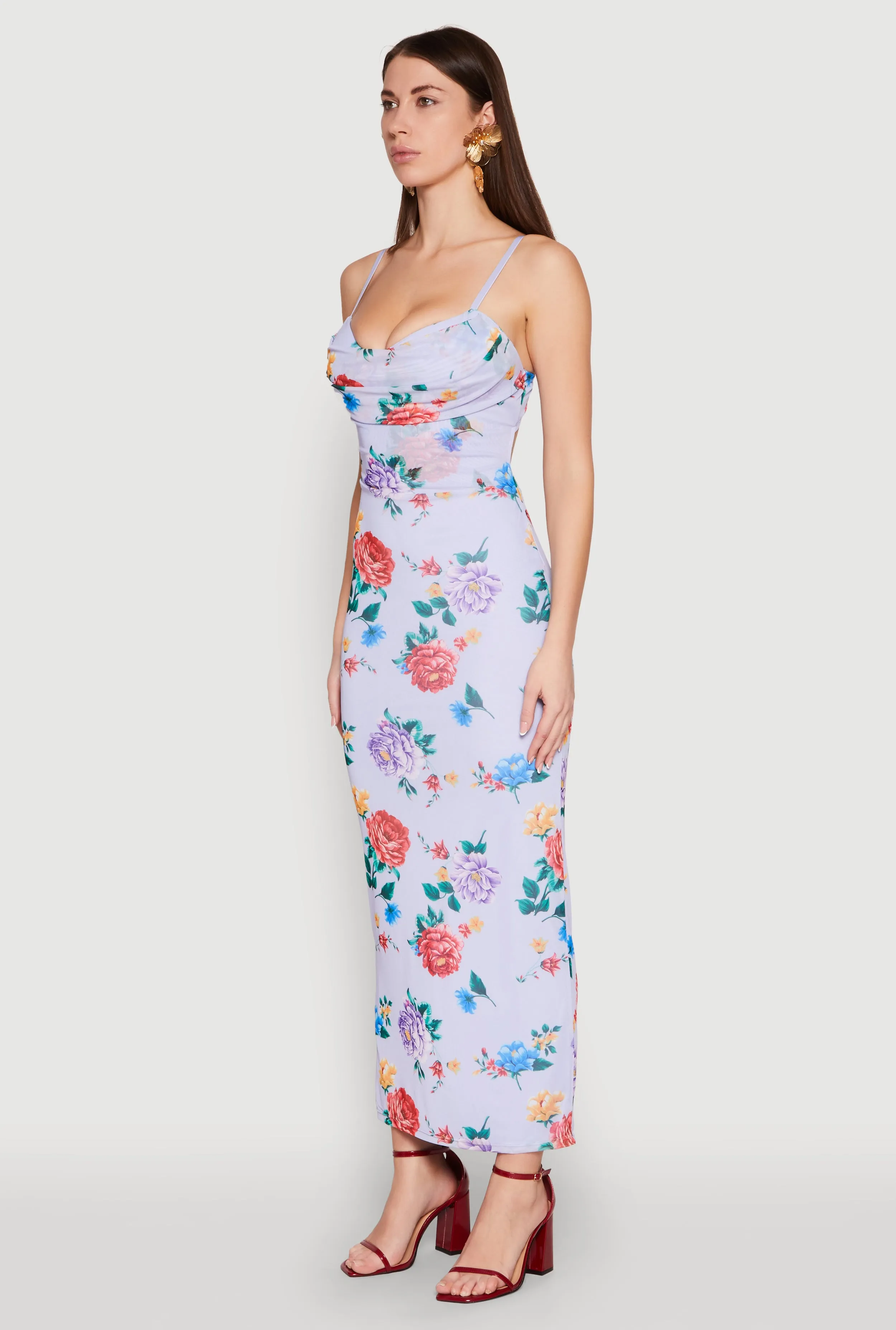 Almost Famous Mesh Cowl Neck Maxi Dress sold by Rainbow product image thumbnail 3