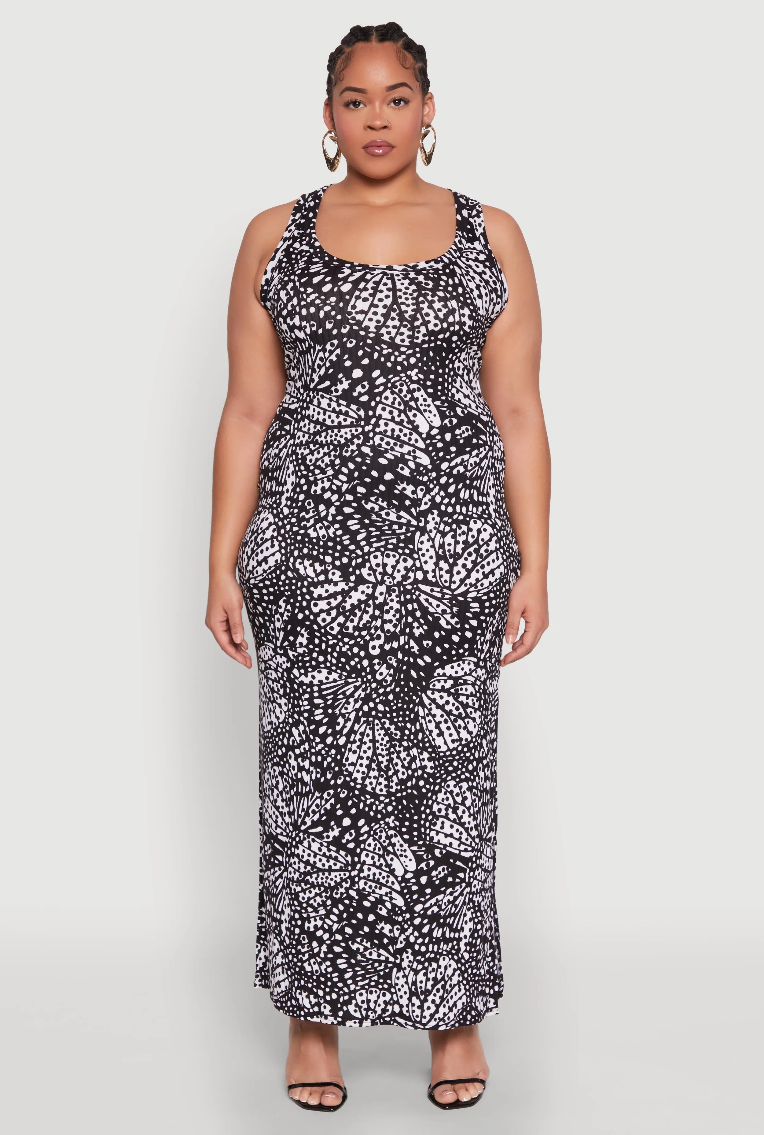 Plus Size Printed Pattern Side Slit Maxi Dress sold by Rainbow product image thumbnail 2