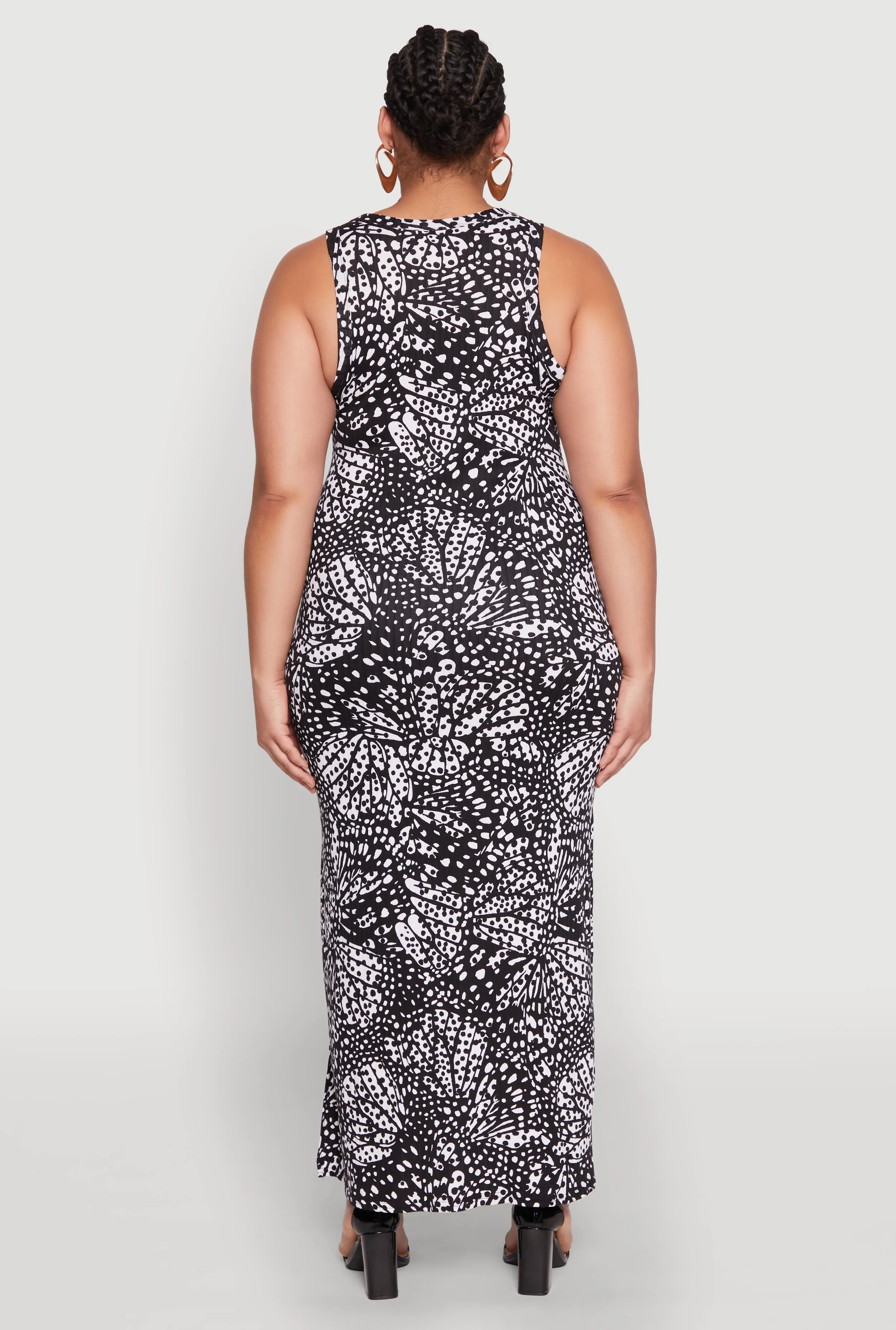 Plus Size Printed Pattern Side Slit Maxi Dress sold by Rainbow product image thumbnail 5