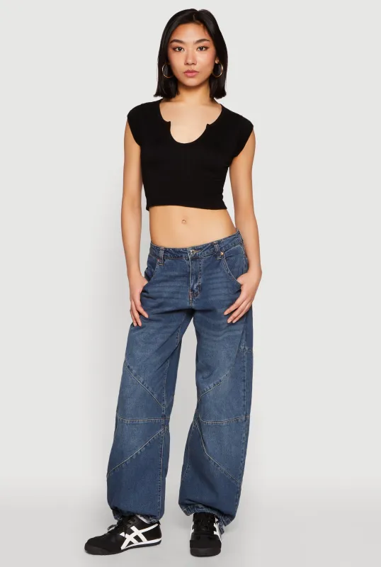 Seamless Notch Neck Crop Top sold by Rainbow