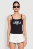 Almost Famous Graphic Print Cropped Cami sold by Rainbow