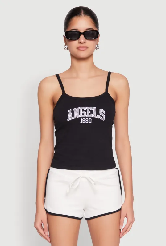Almost Famous Graphic Print Cropped Cami sold by Rainbow