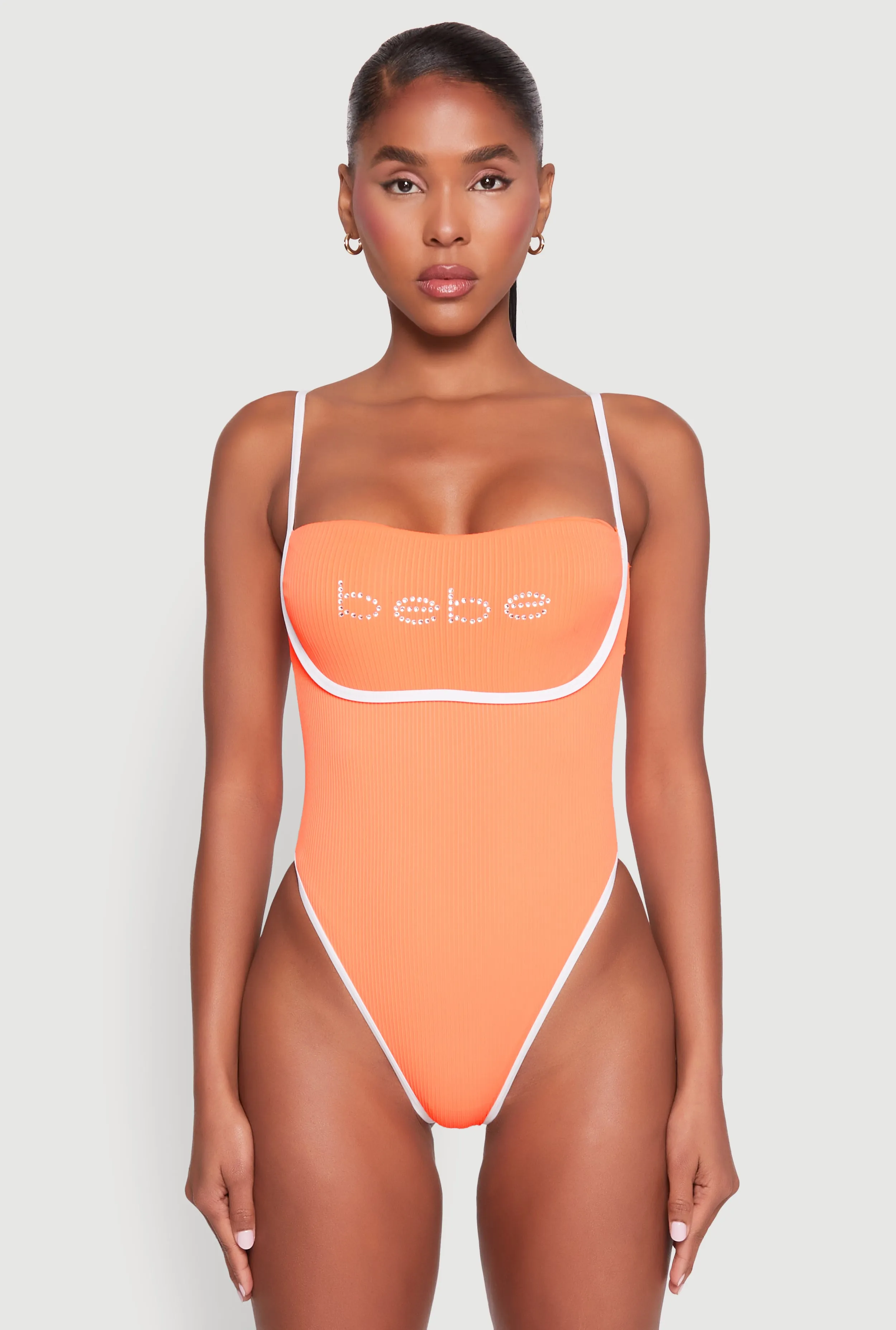 Bebe Rhinestone Tie Back One Piece Swimsuit sold by Rainbow product image thumbnail 2