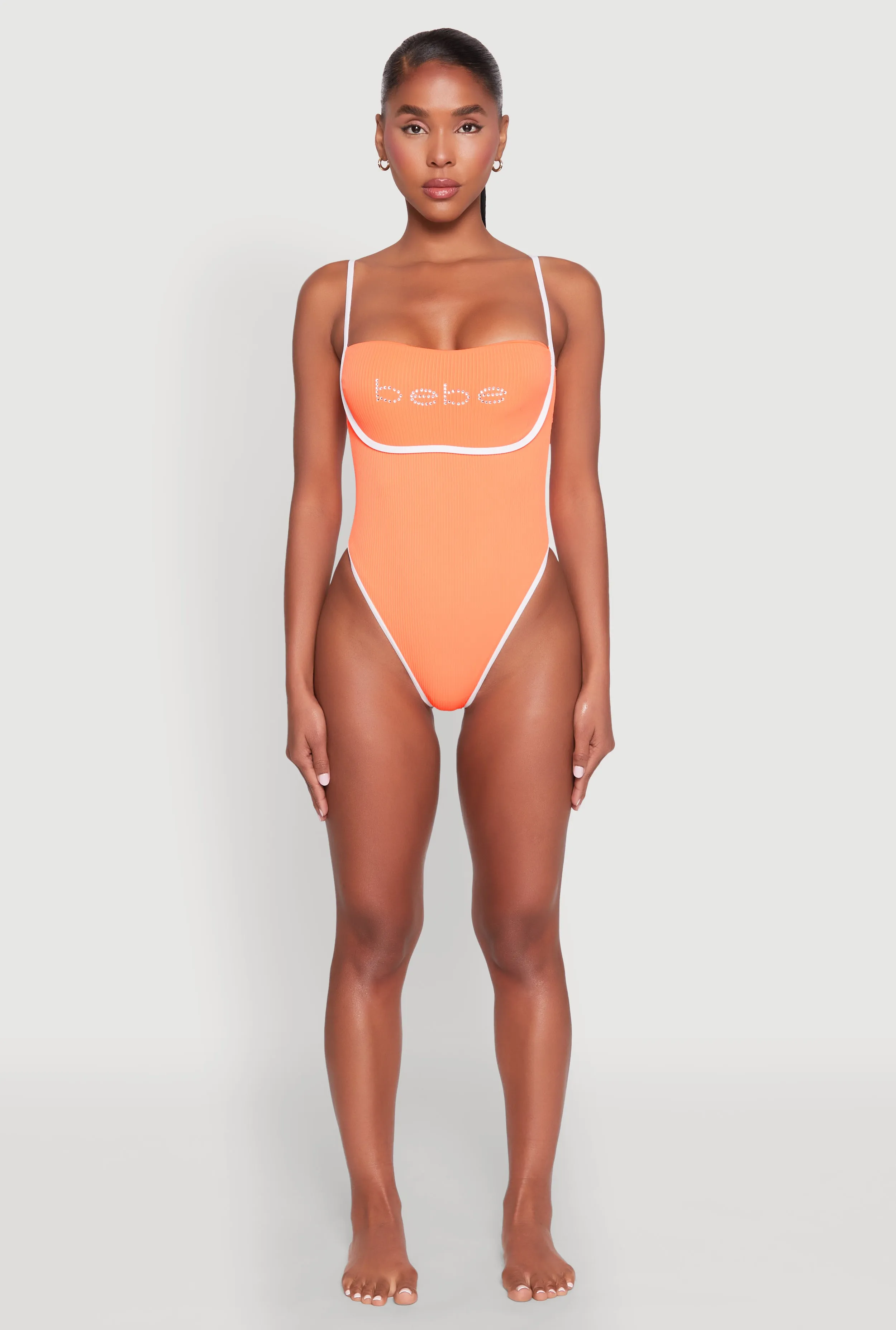 Bebe Rhinestone Tie Back One Piece Swimsuit sold by Rainbow product image thumbnail 3