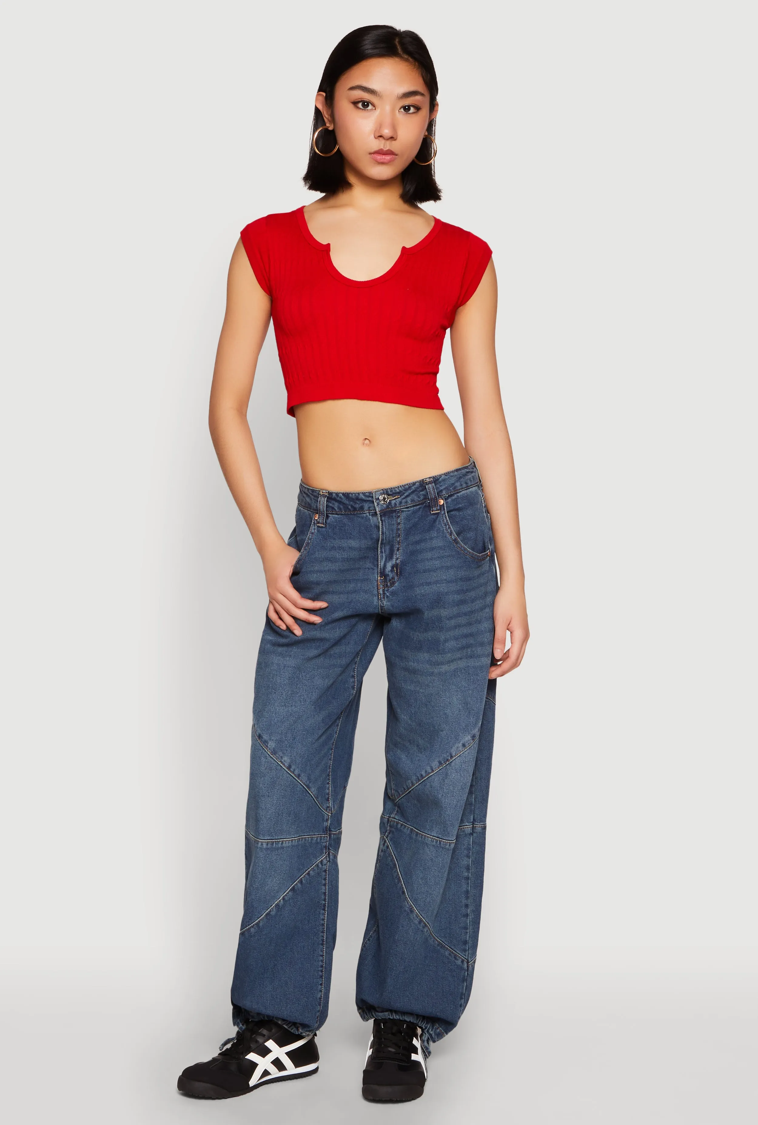 Seamless Notch Neck Crop Top sold by Rainbow product image thumbnail 3