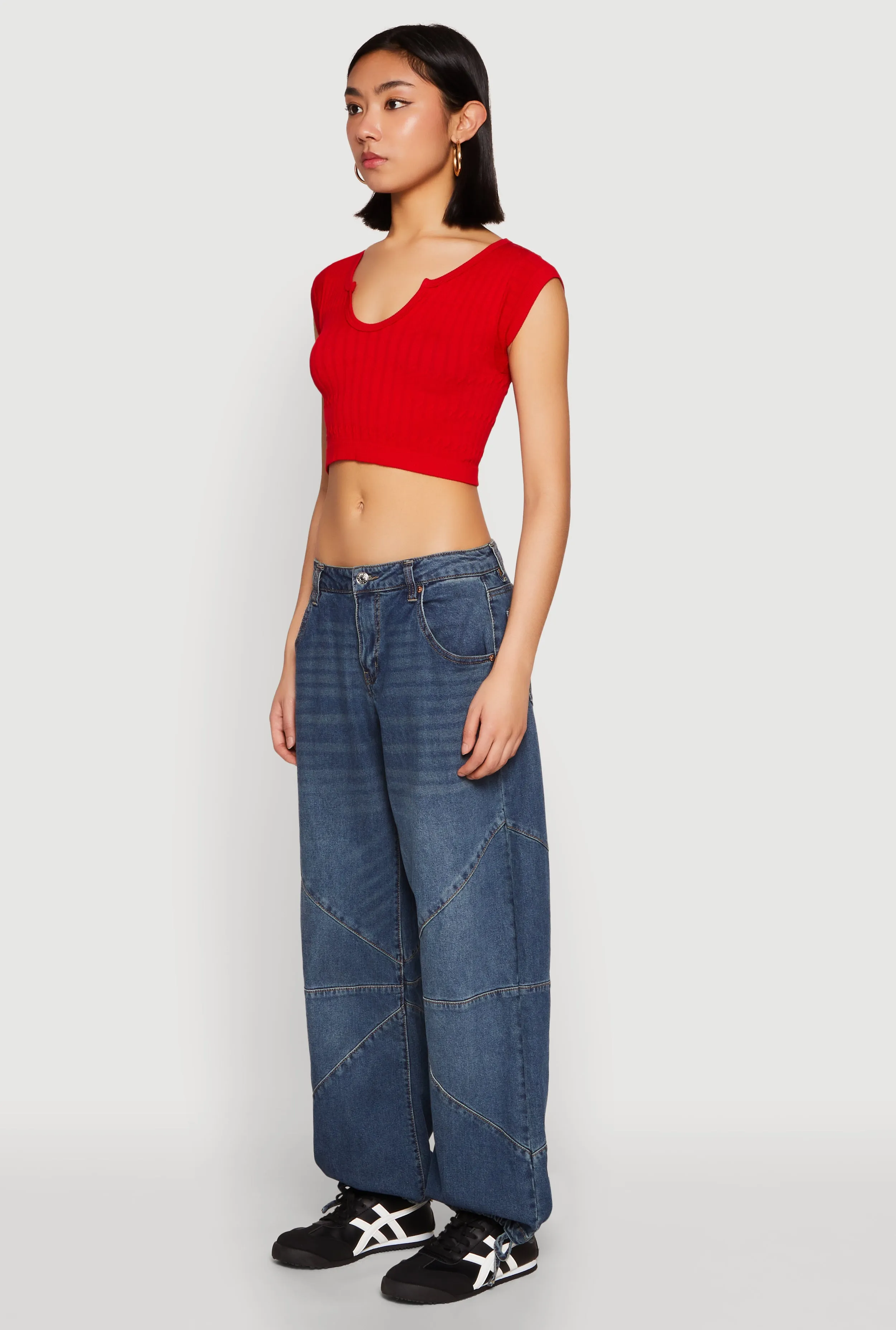 Seamless Notch Neck Crop Top sold by Rainbow product image thumbnail 5