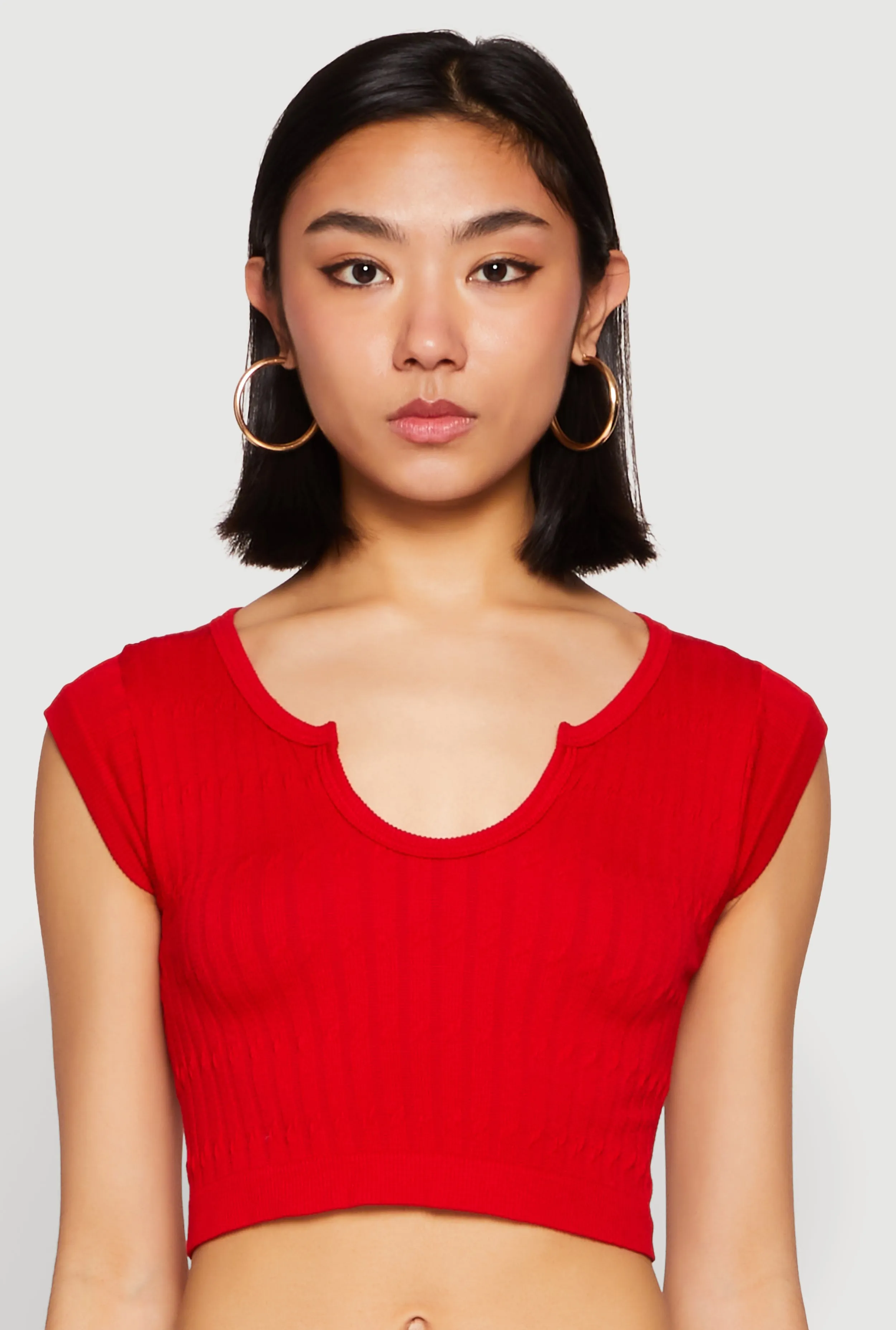 Seamless Notch Neck Crop Top sold by Rainbow product image thumbnail 2