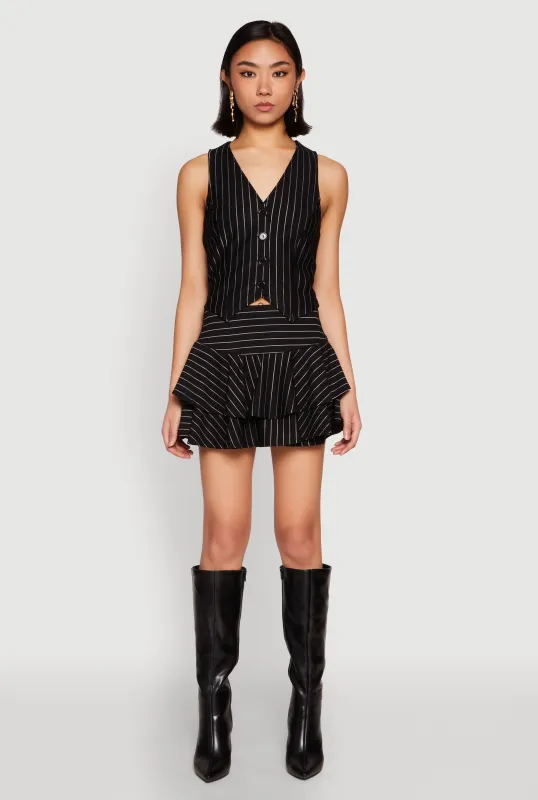 Pinstripe Tiered Skort sold by Rainbow