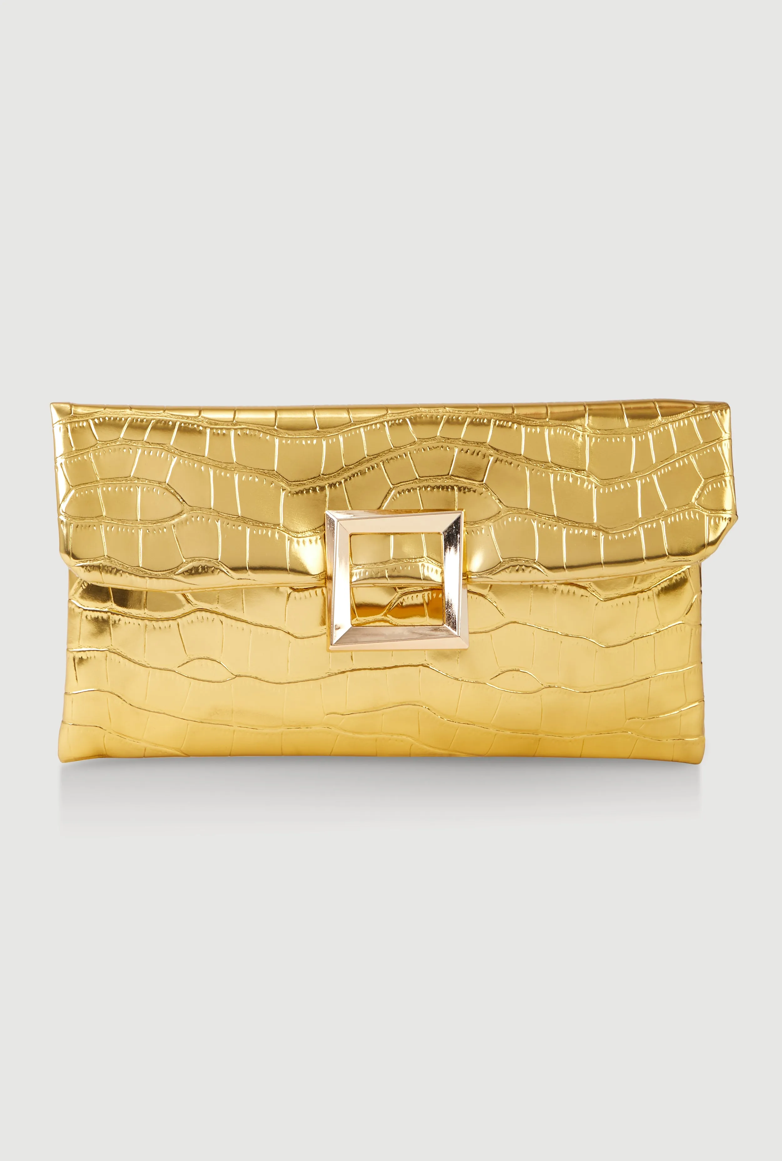 Faux Croc Envelope Clutch Bag sold by Rainbow