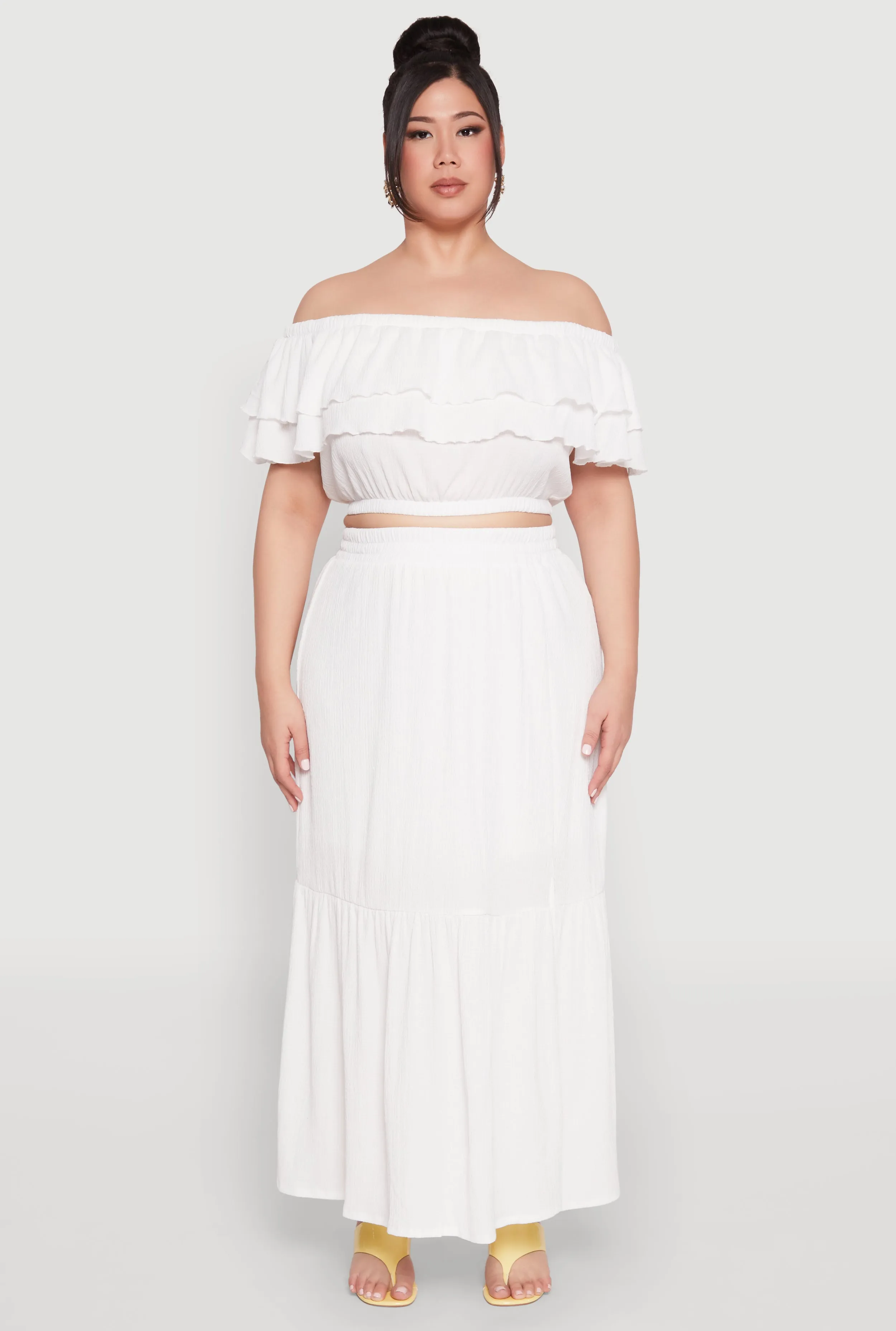 Plus Size Almost Famous Slit Front Tiered Skirt sold by Rainbow product image thumbnail 2