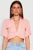 Crepe Knit Plunge Twist Front Shirt sold by Rainbow