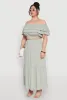 Plus Size Tiered Off the Shoulder Crop Top sold by Rainbow